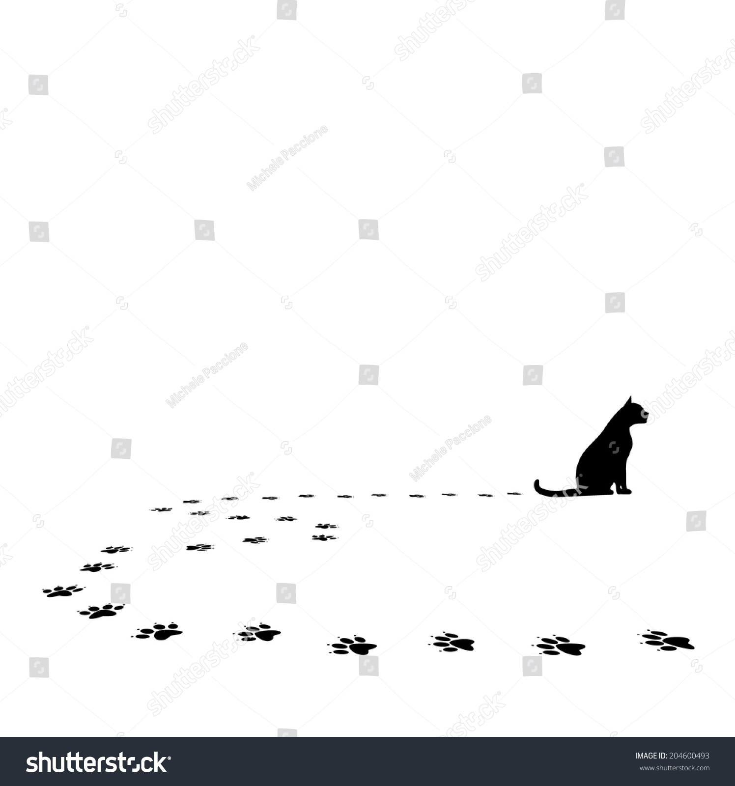 Cat Paw Print Background Stock Illustration 204600493