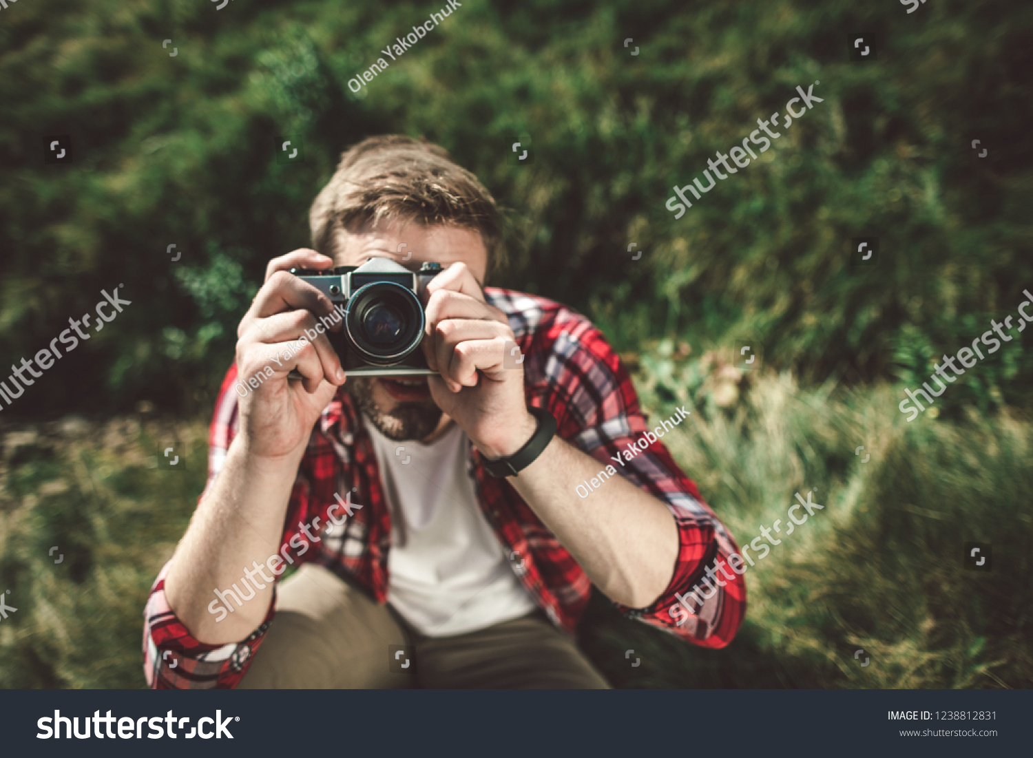 Catch Moments Journey Waist Portrait Young Nature Stock Image