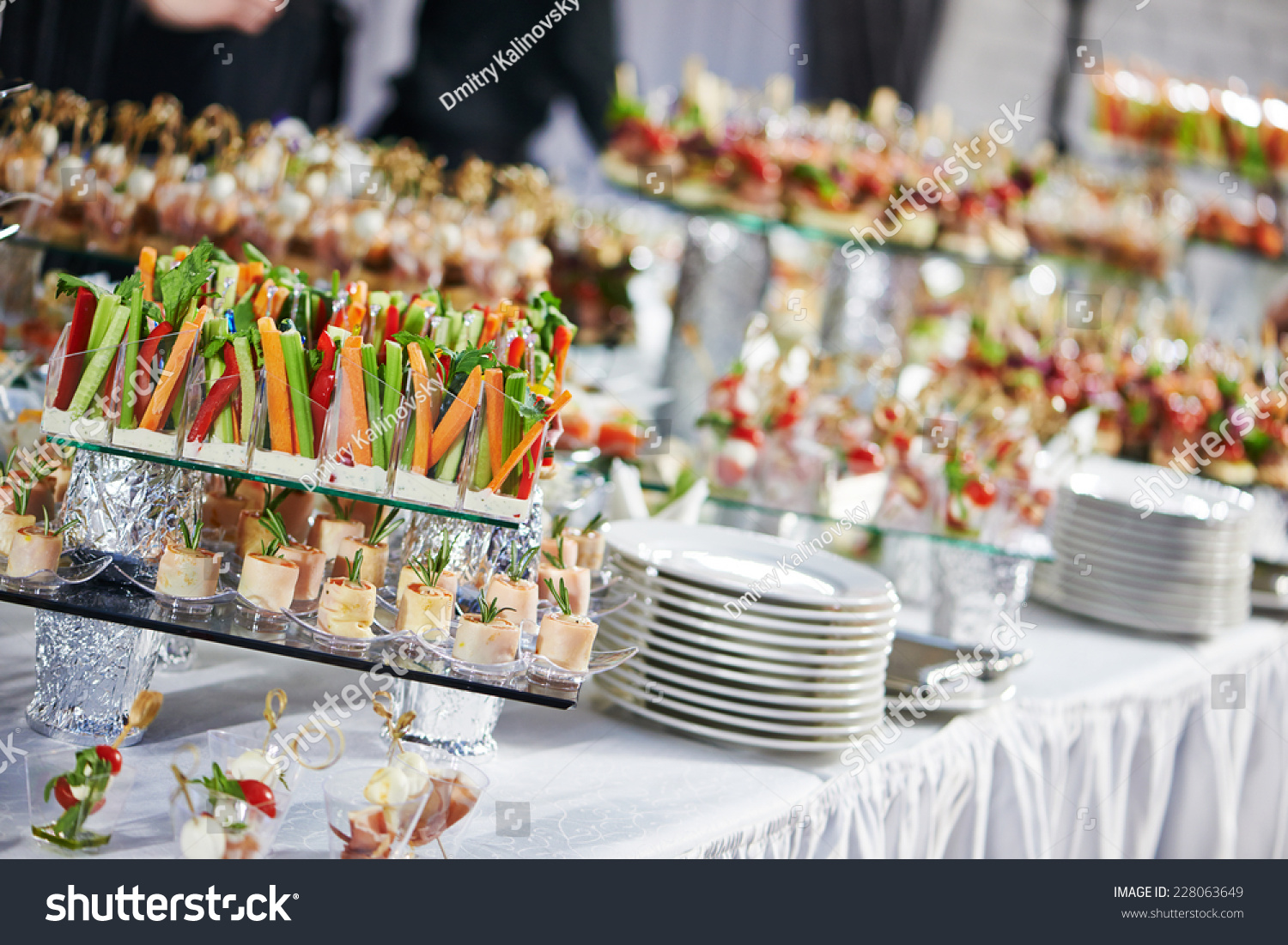 Catering Services Background With Snacks On Guests Table In Restaurant ...