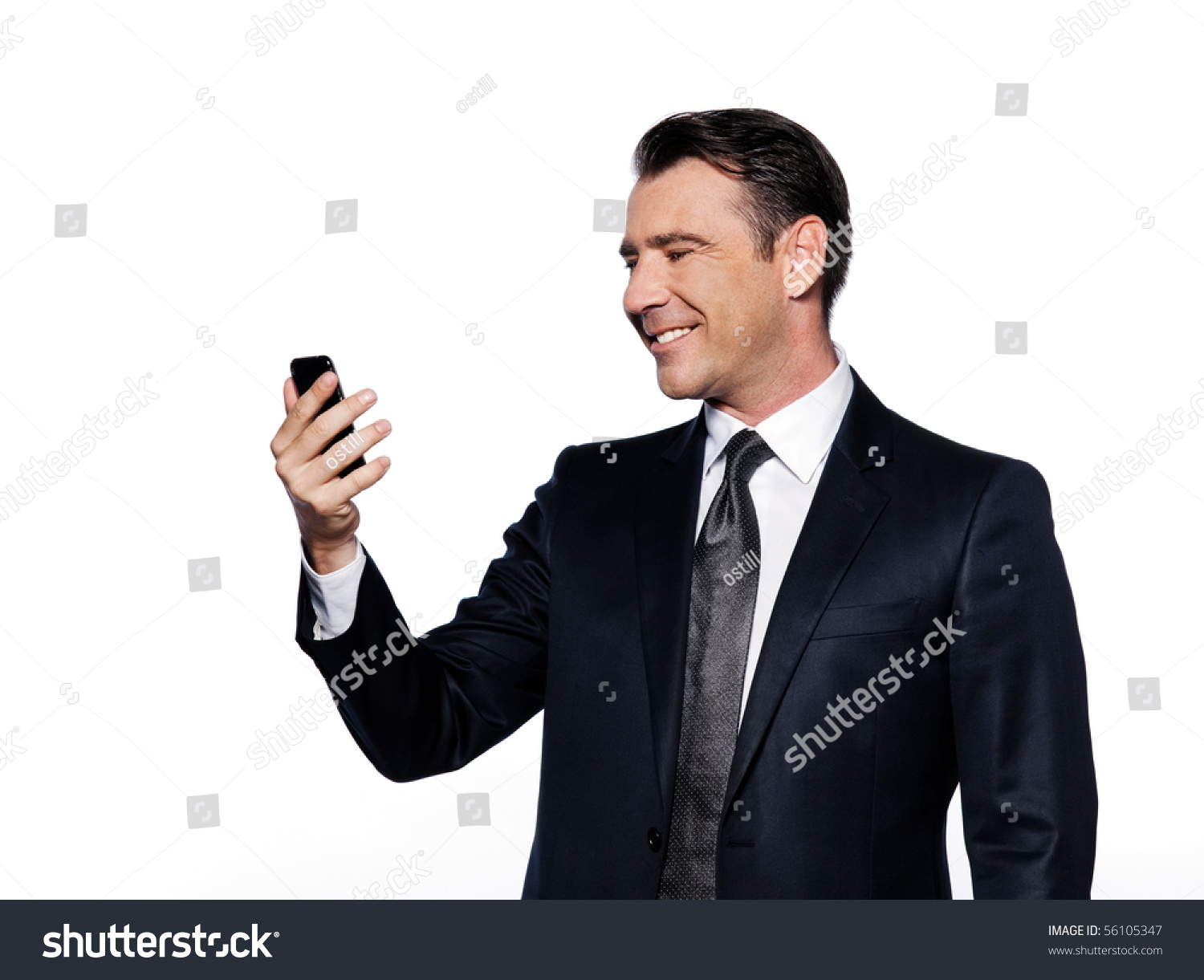 Caucasian Handsome Man Holding Cell Phone Stock Illustration 56105347 Shutterstock 2069