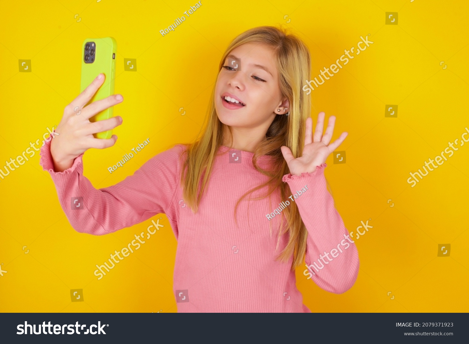 Caucasian Little Kid Girl Wearing Long Stock Photo 2079371923 ...