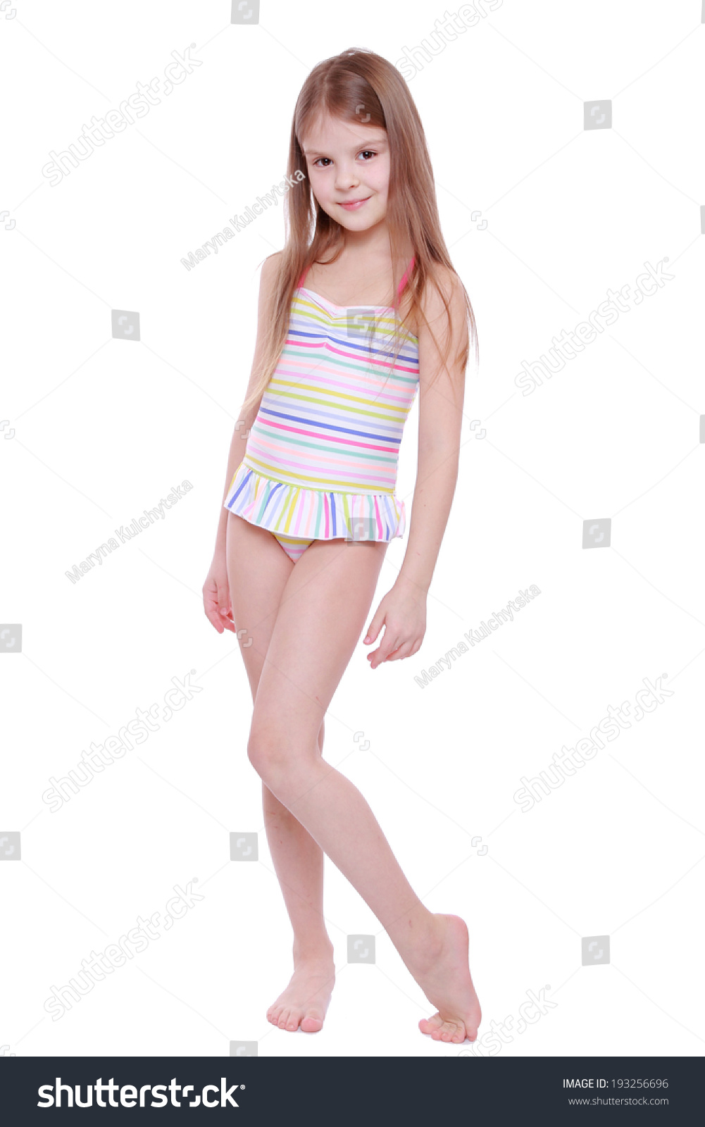 young girl in swimwear