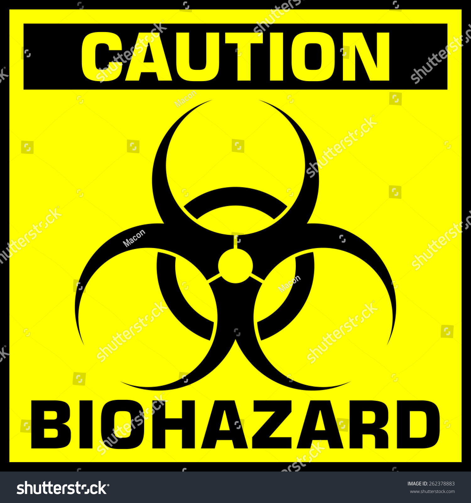 Caution Biohazard Sign Stock Photo 262378883 : Shutterstock