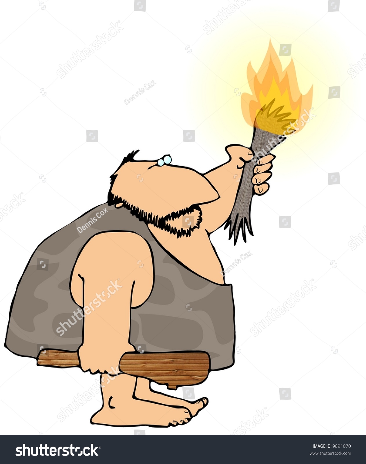 Caveman With A Torch Stock Photo 9891070 : Shutterstock