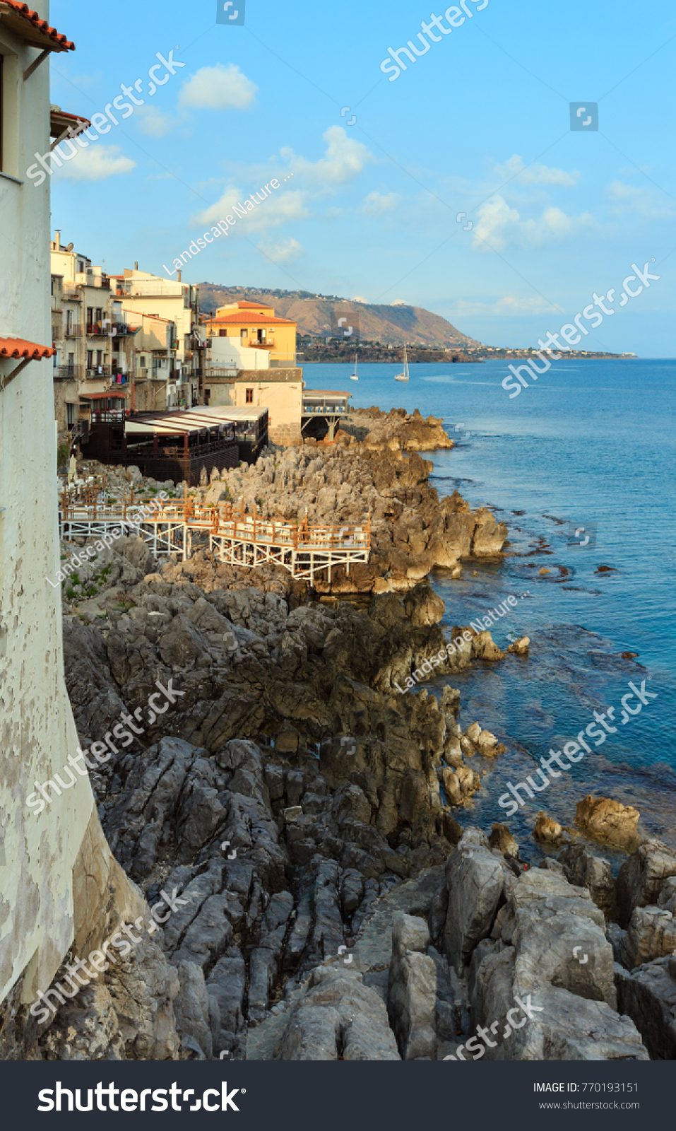 Cefalu Old Beautiful Town Stock Now) 770193151