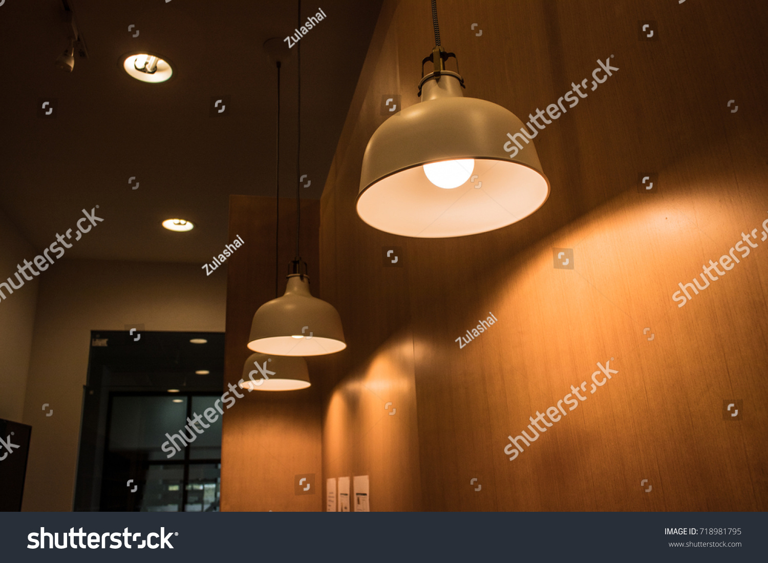 Ceiling Lighting Fixture Lamps Hanging Along Stock Photo Edit Now