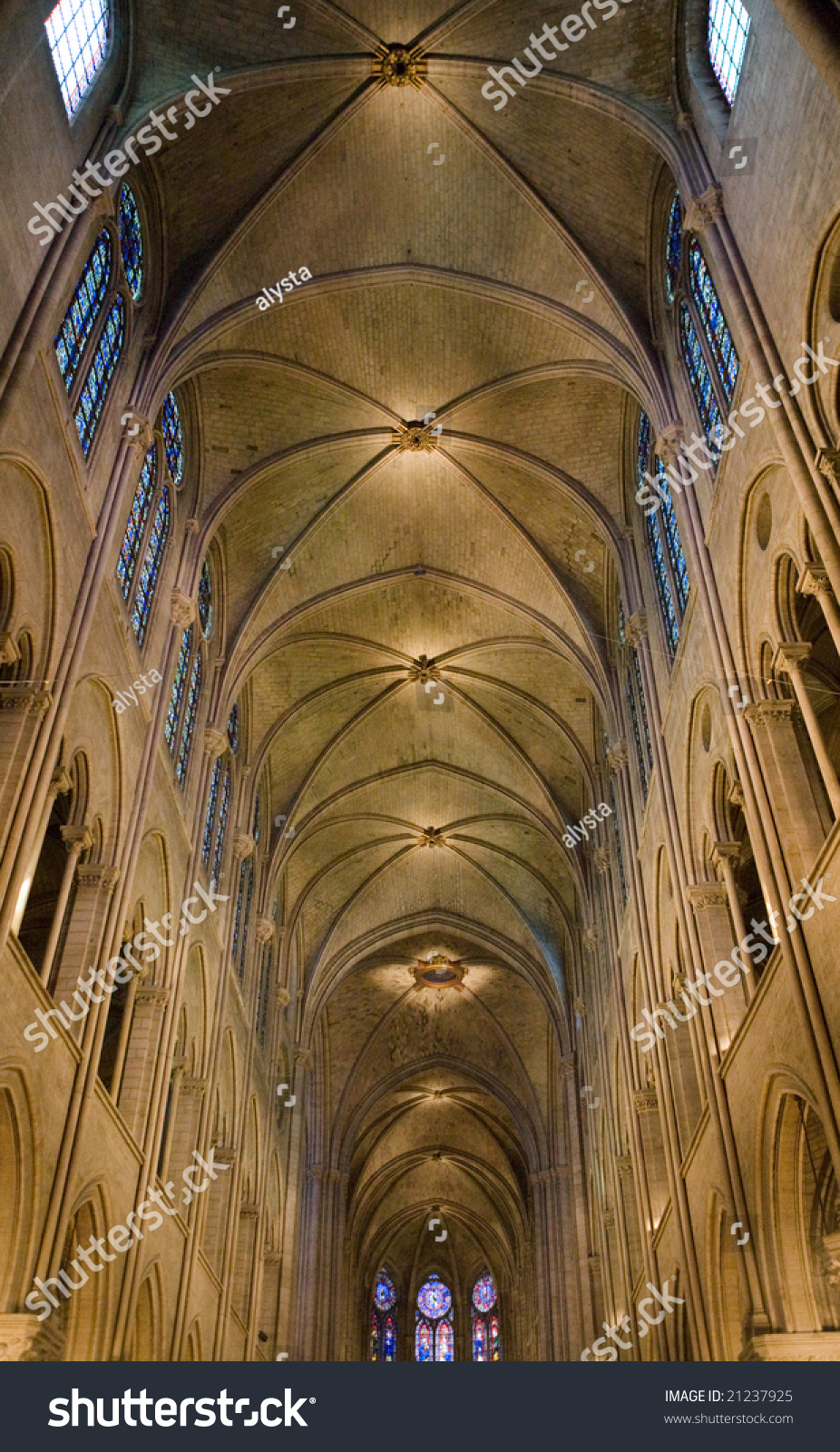 Ceiling Notre Dame Cathedral Paris France Stock Photo Edit