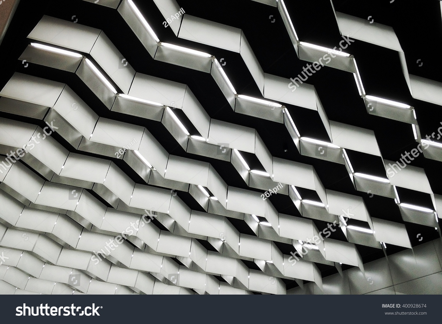 Ceiling With Zigzag Pattern Stock Photo 400928674 : Shutterstock
