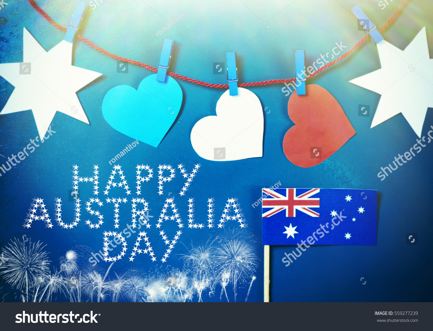 Celebrate Australiaday Holiday On January 26 Stock Photo 559277239