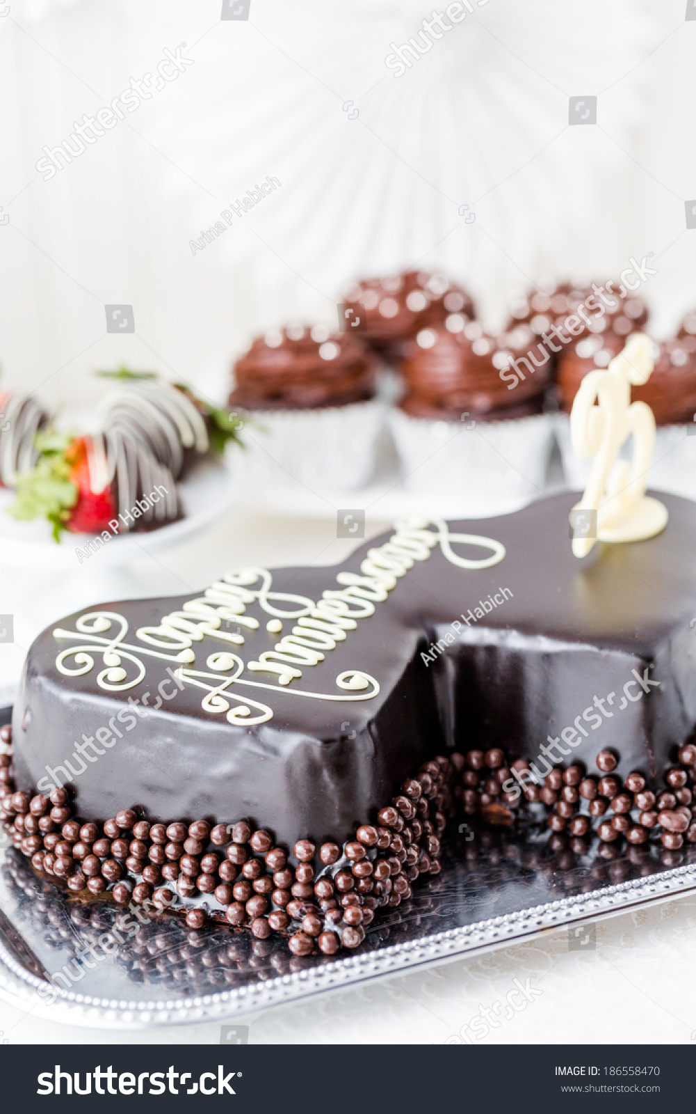 Celebrating Wedding Anniversary Heart Shape Chocolate Royalty