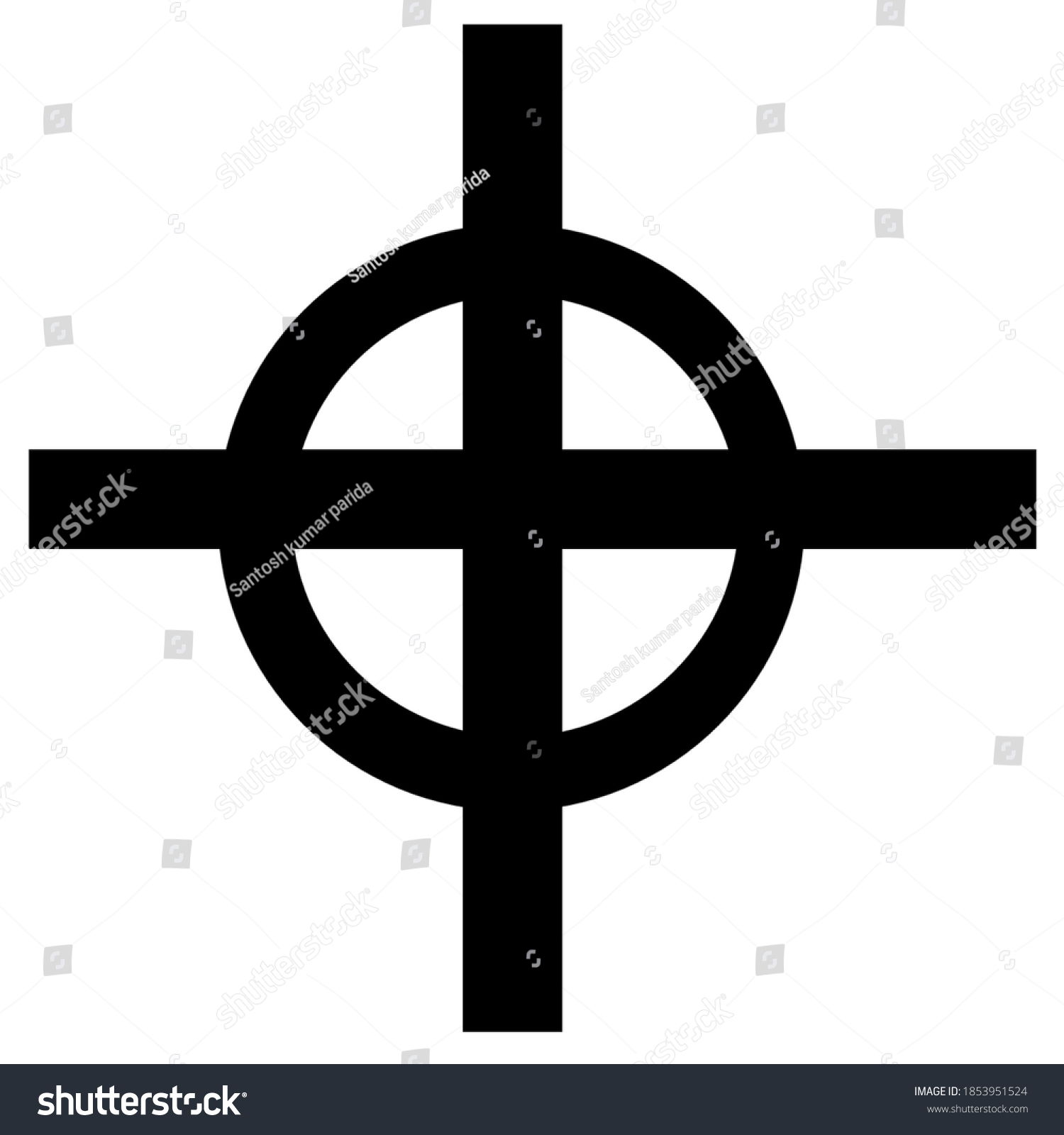 Celtic Cross Symbol White Background Stock Illustration 1853951524