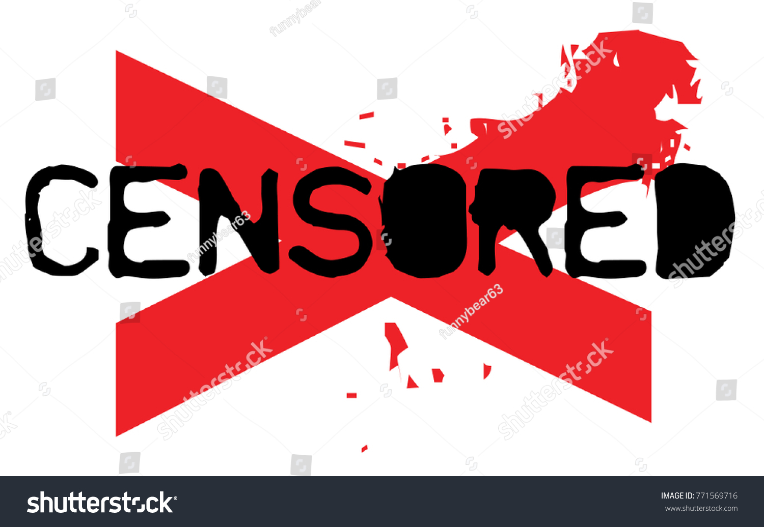 Censored Sticker Authentic Design Graphic Stamp Stock Illustration