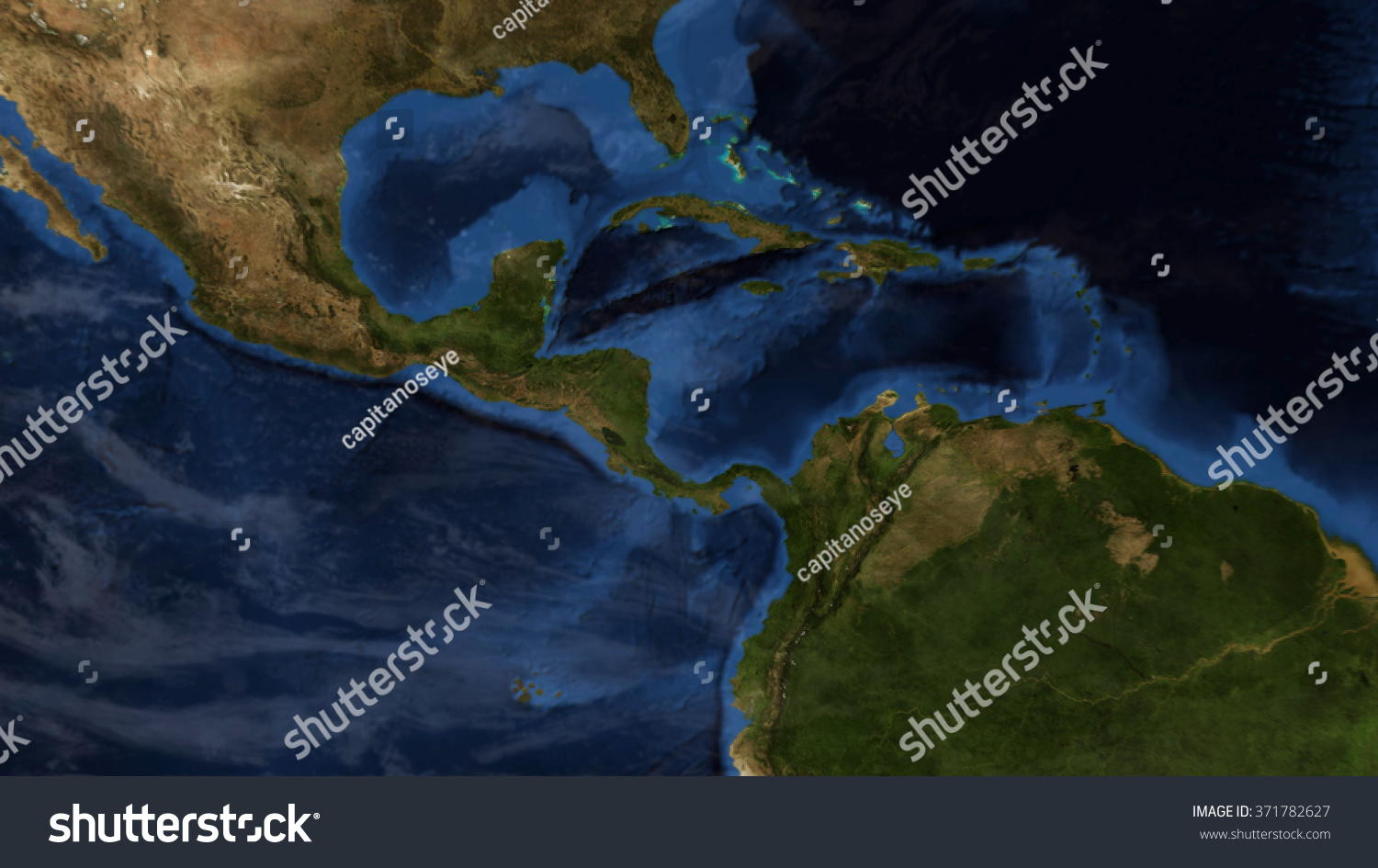 Central America Day Map Clouds Elements Stock Illustration 371782627 ...