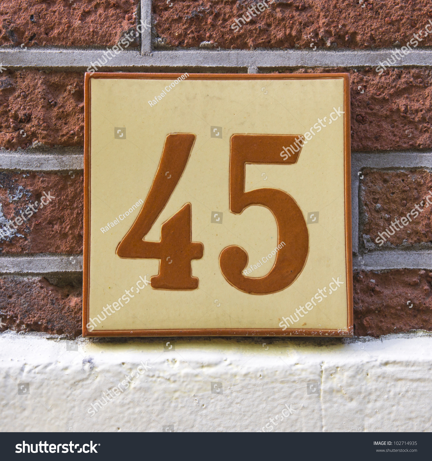 Ceramic Tile House Number Fortyfive Stock Shutterstock