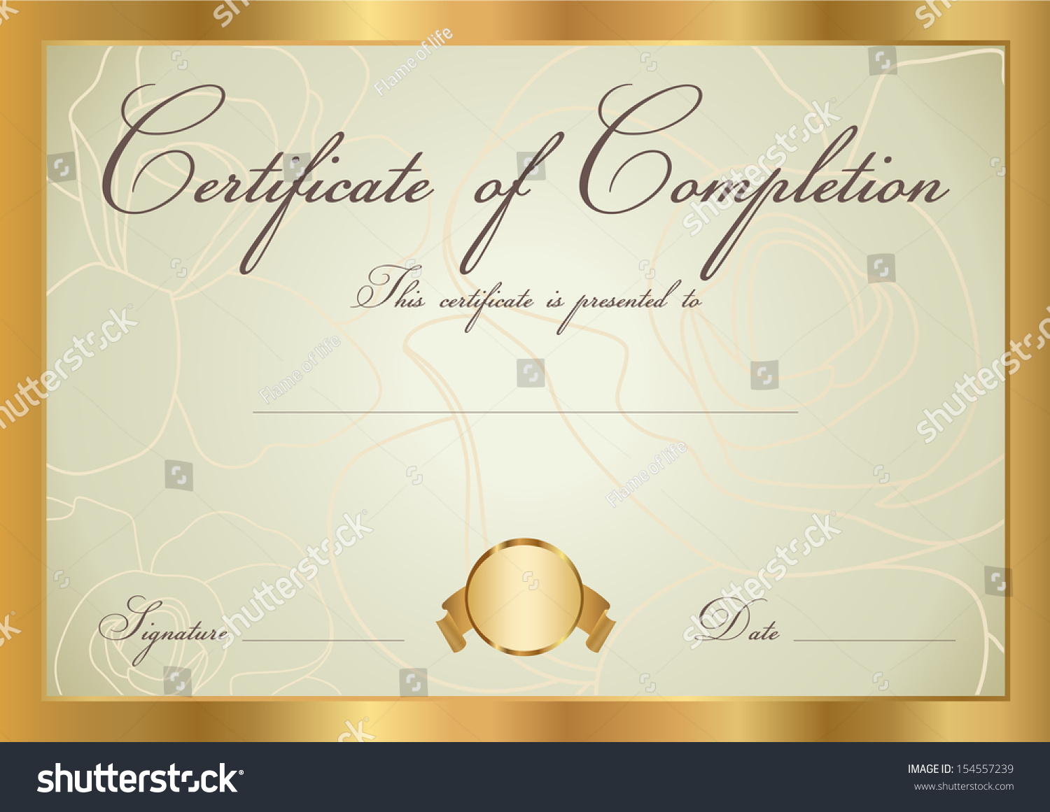 Certificate, Diploma Of Completion (Design Template, Background ...