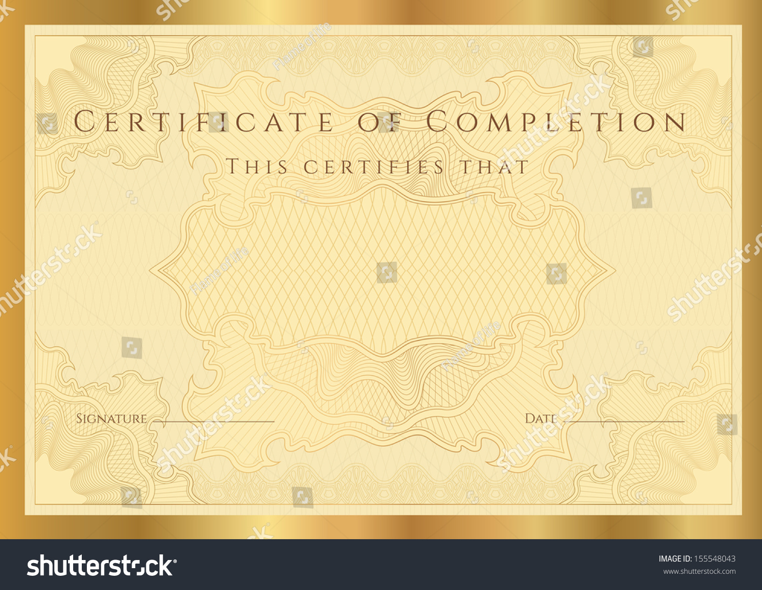 Certificate, Diploma Of Completion (Design Template, Background) With ...