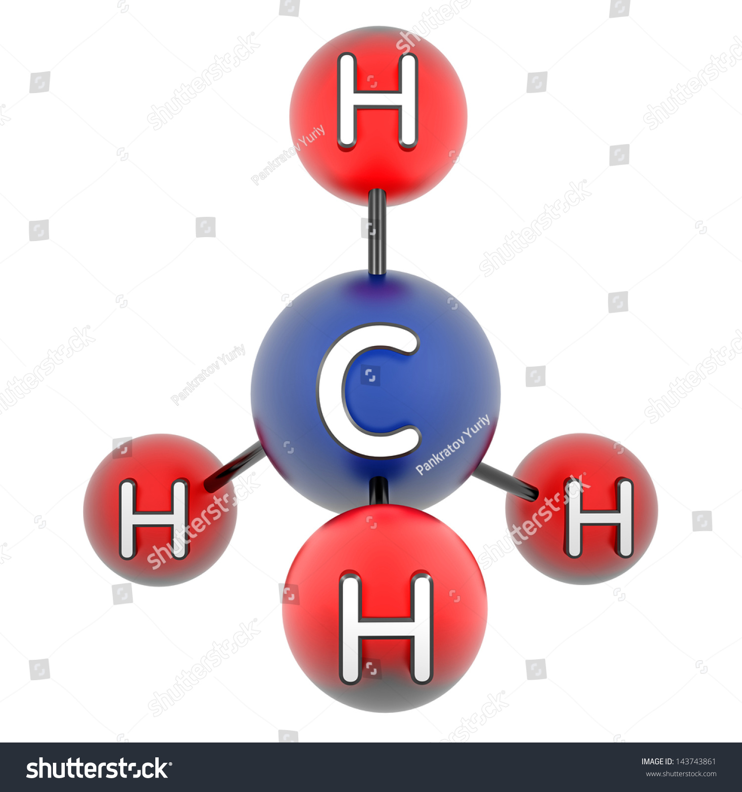 Ch4. Methane. Methanum. 3d Model. Isolated On White. Stock Photo ...
