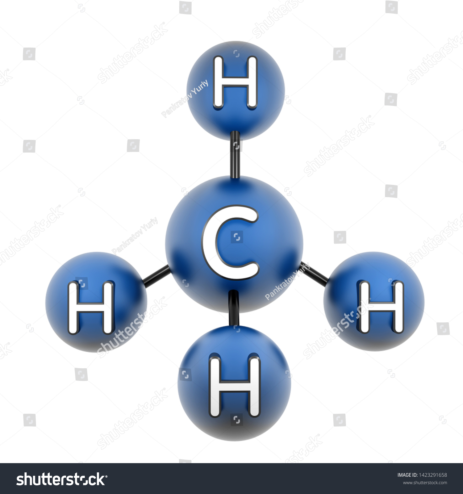 Ch4 Molecule Methane Render 3d Model Stockillustration 1423291658
