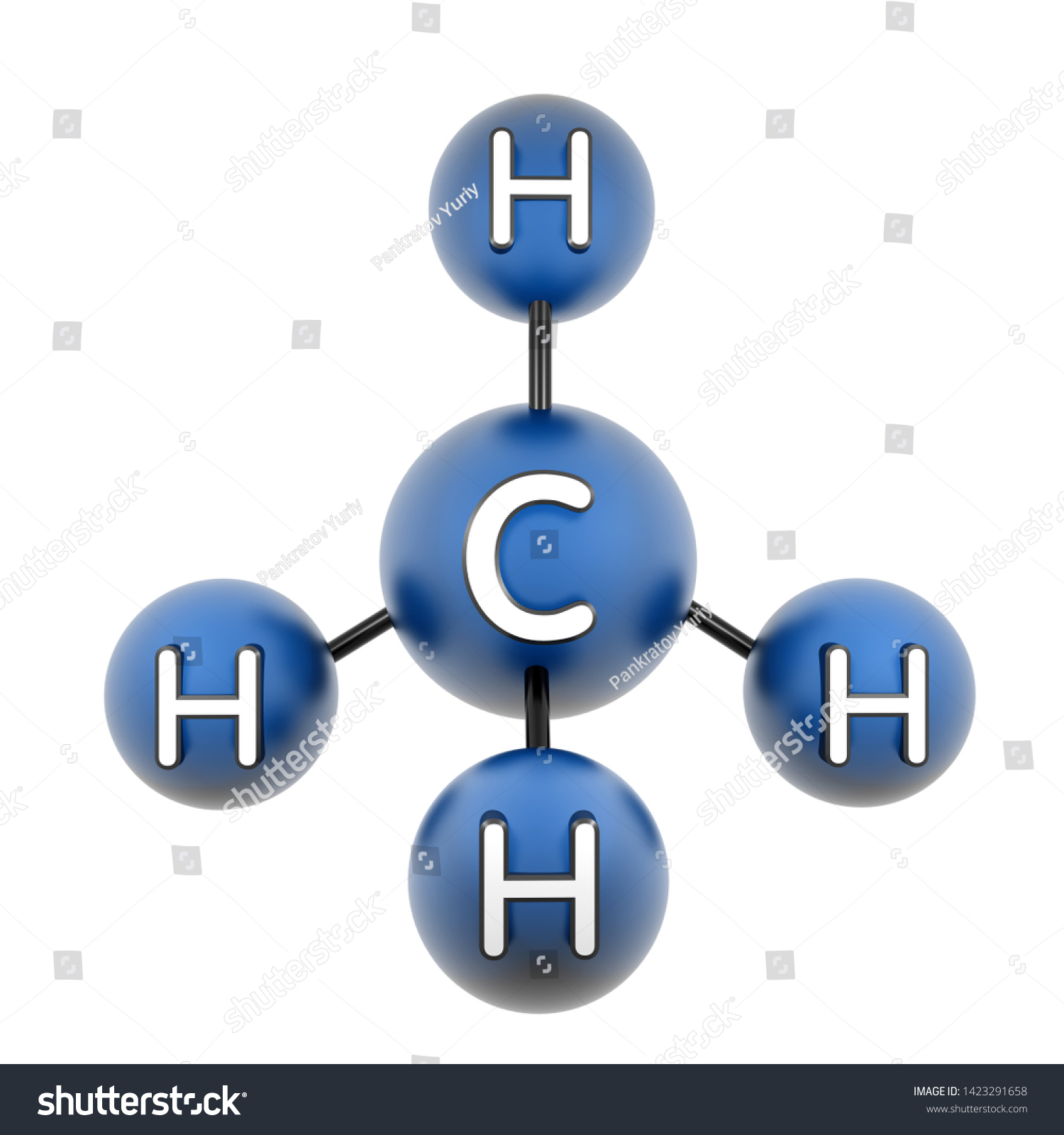 Ch4 Molecule Methane Render 3d Model: Stockillustration 1423291658 ...