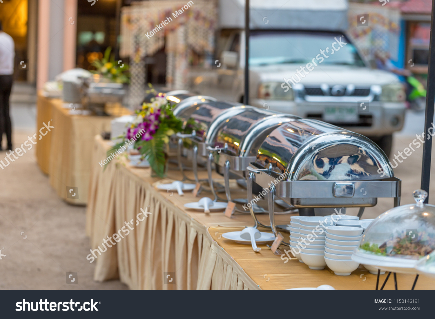 Chafing Dish Heaters Banquet Table Evening Stock Photo Edit Now