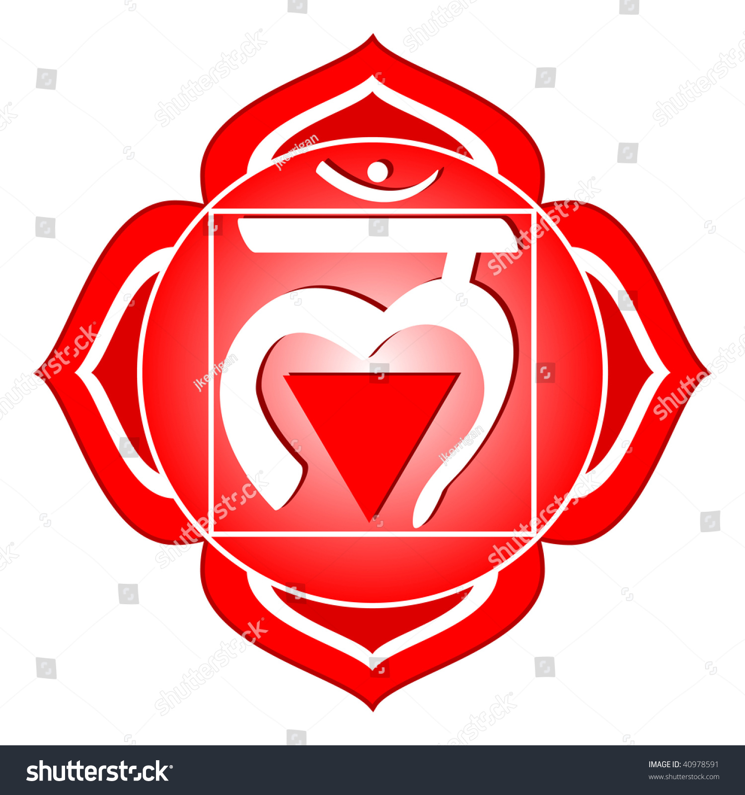 Chakra Series: Muladhara Or Root Chakra Symbol Stock Photo 40978591 ...