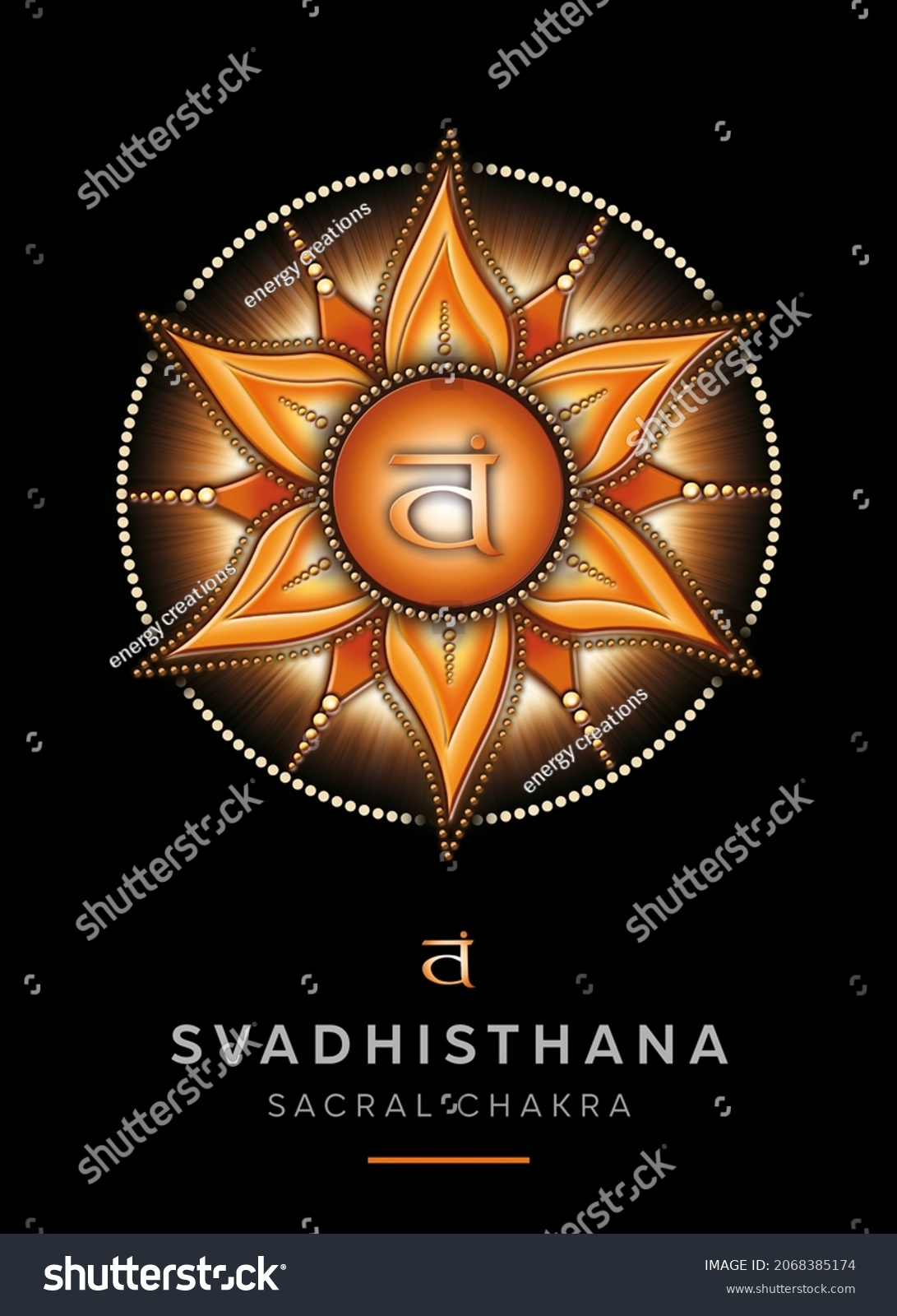 Chakra Symbols Sacral Chakra Svadhisthana Sensuality 库存插图 2068385174 Shutterstock 