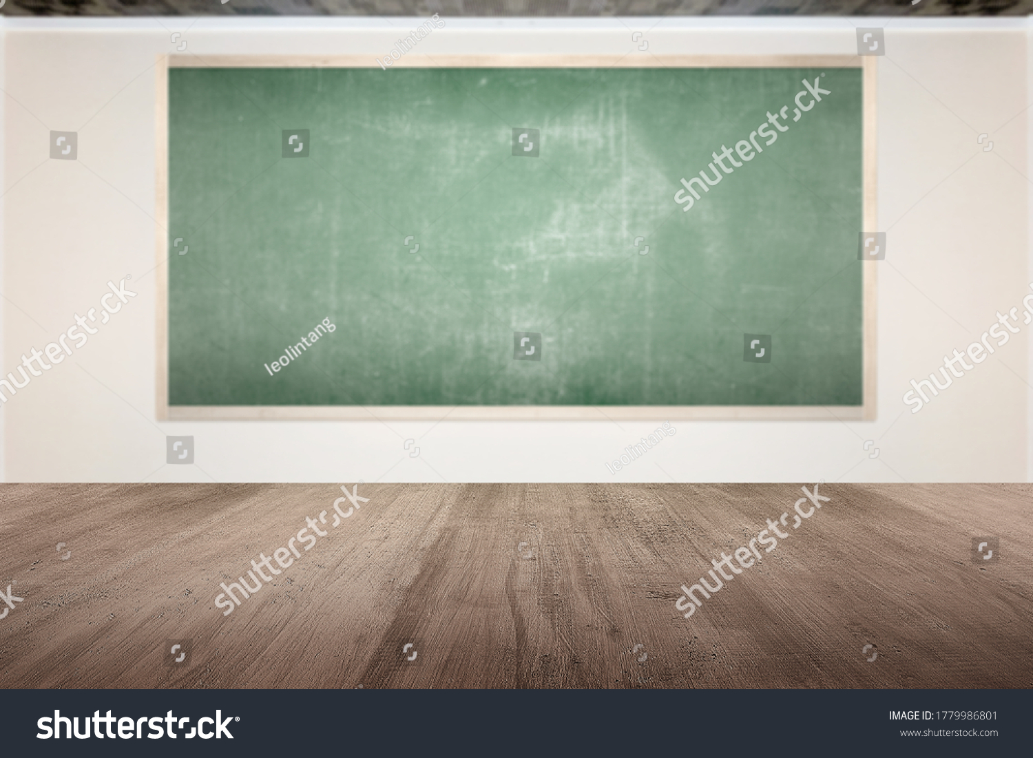 Chalkboard Inside Classroom White Wall Background Stock Photo (Edit Now ...