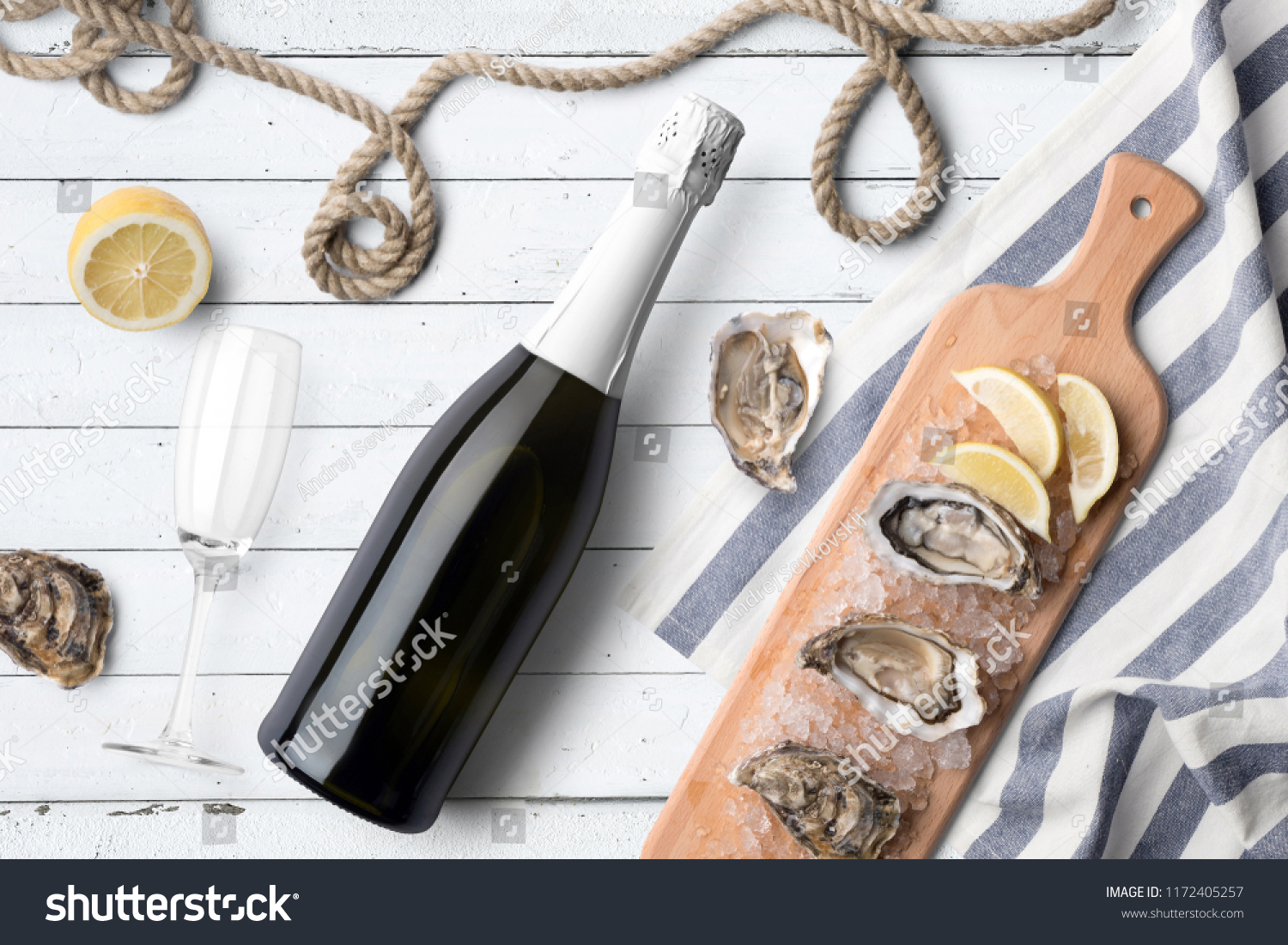 Download Champagne Bottle Mockup On White Wooden Stock Photo Edit Now 1172405257