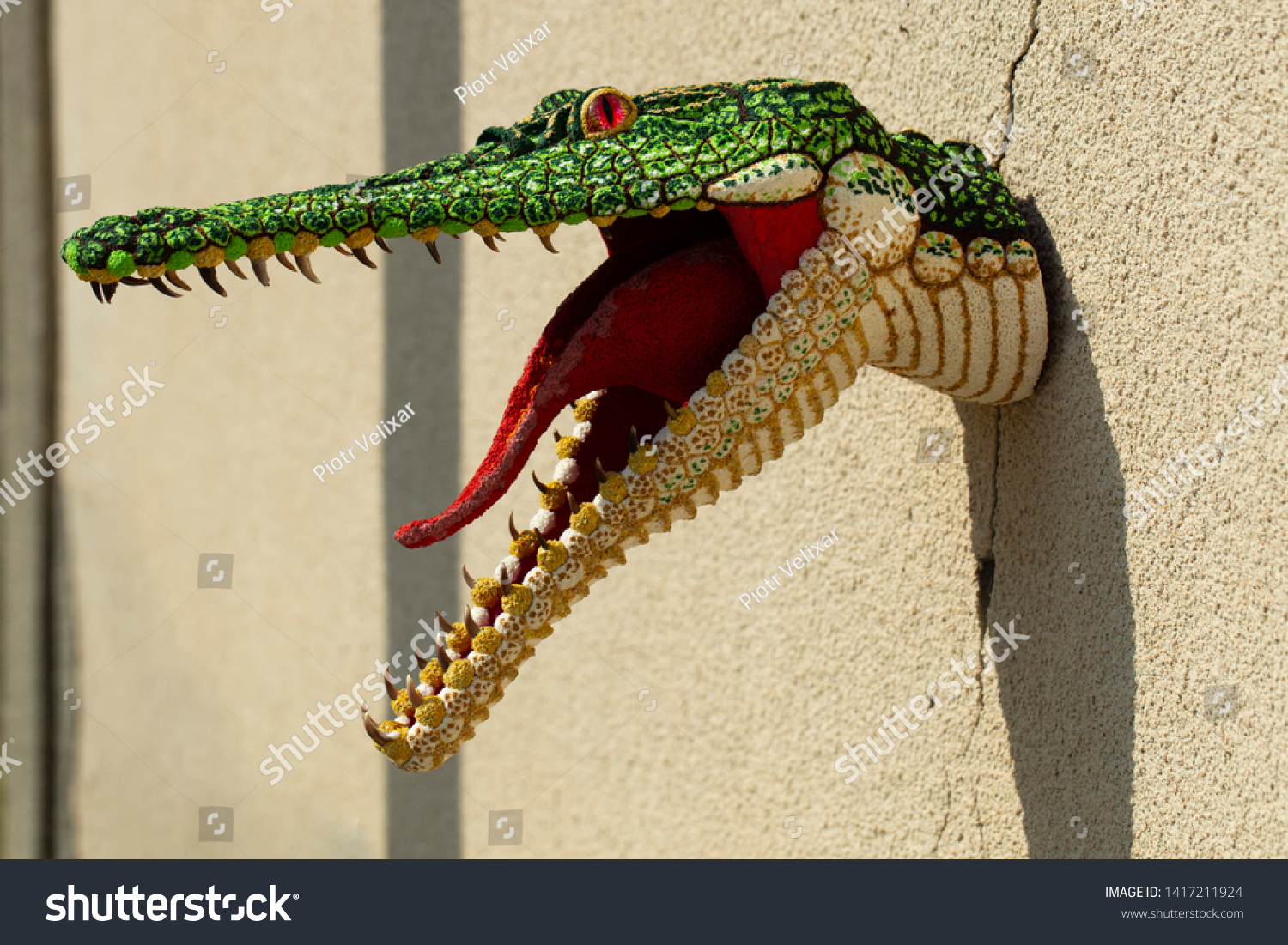 Champsosaurus Crocodile Head Sculpture Decorative Sculpture Stock Photo Edit Now 1417211924