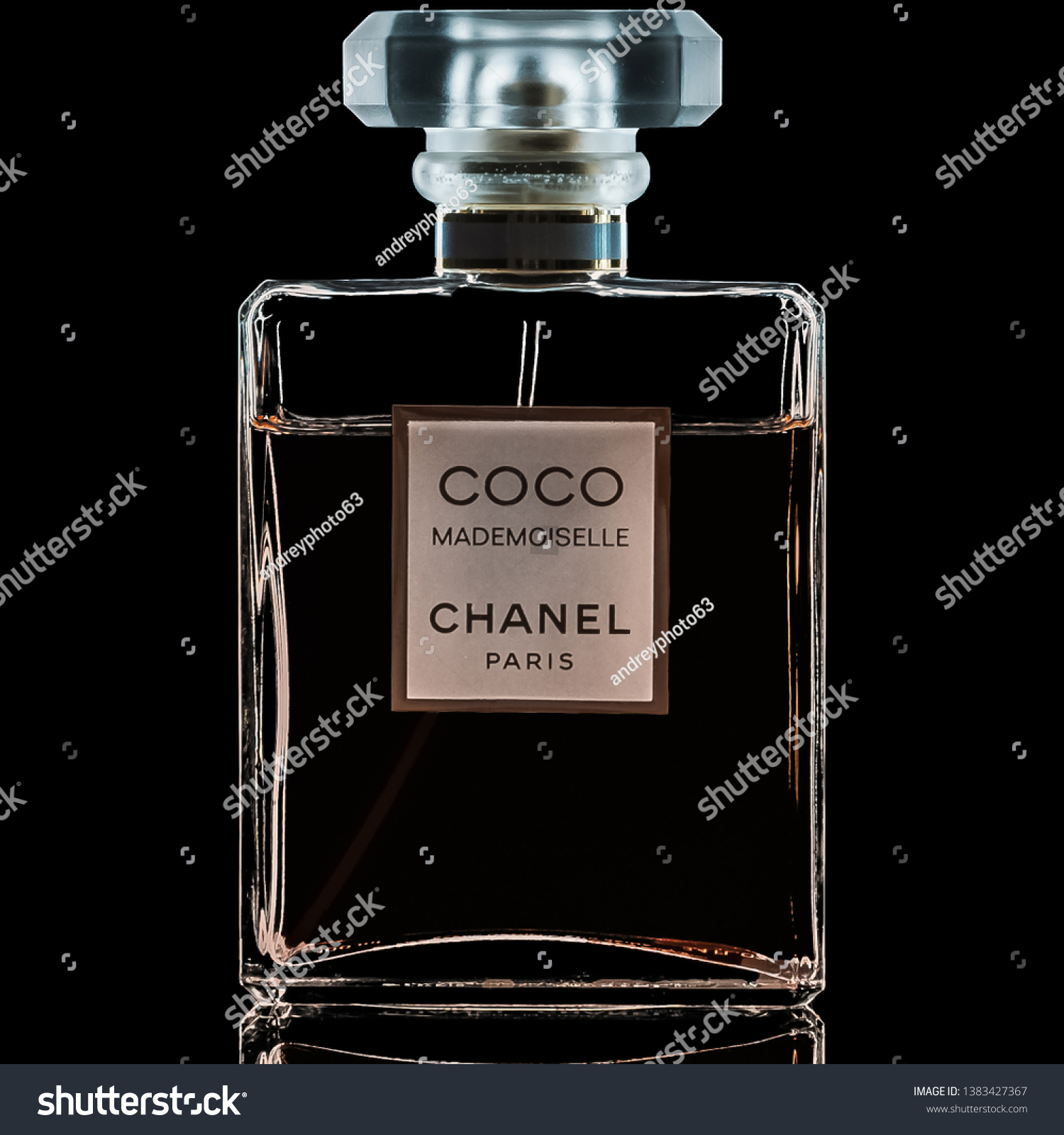 Chanel Perfume Bottle Isolated On Black Stock Photo Edit Now