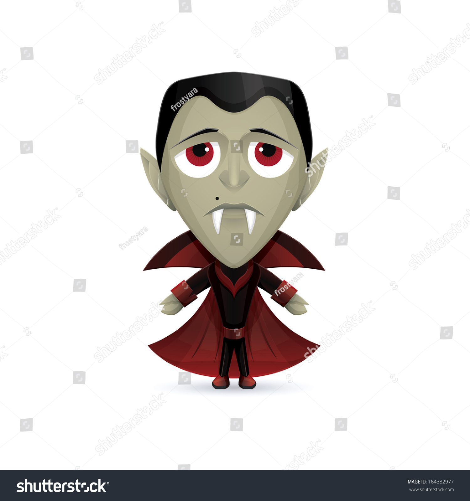 Character Sad Vampire Dark Suit Mole Stock Illustration 164382977 ...