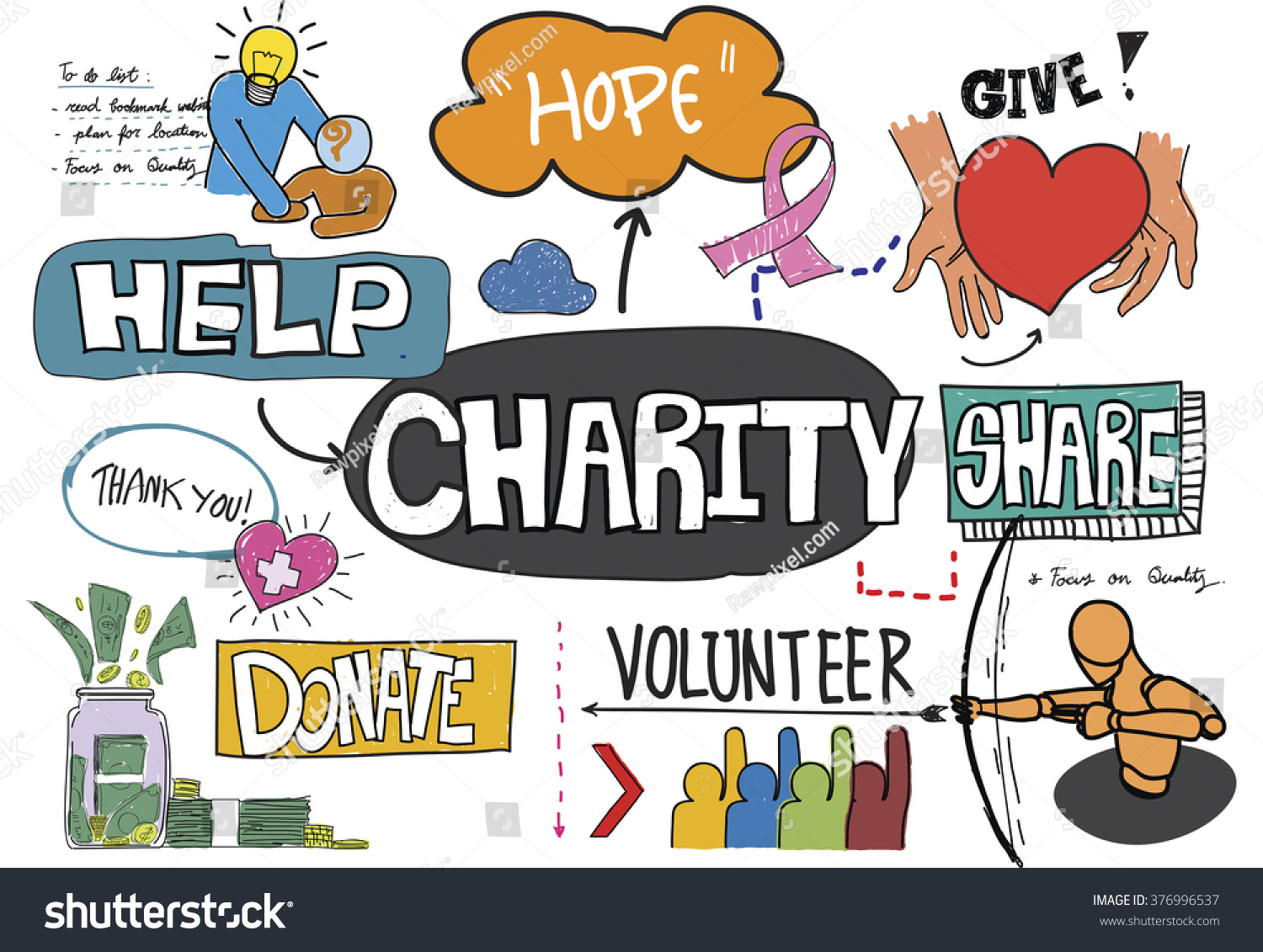 Charity Giving Donation Helping Hand Concept Stock Illustration ...