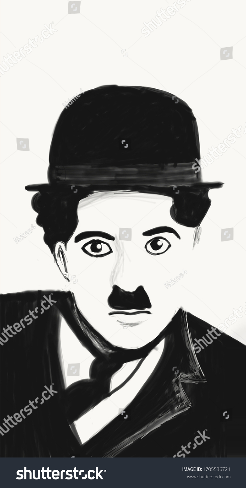 Charlie Chaplin Black White Stock Illustration 1705536721 | Shutterstock