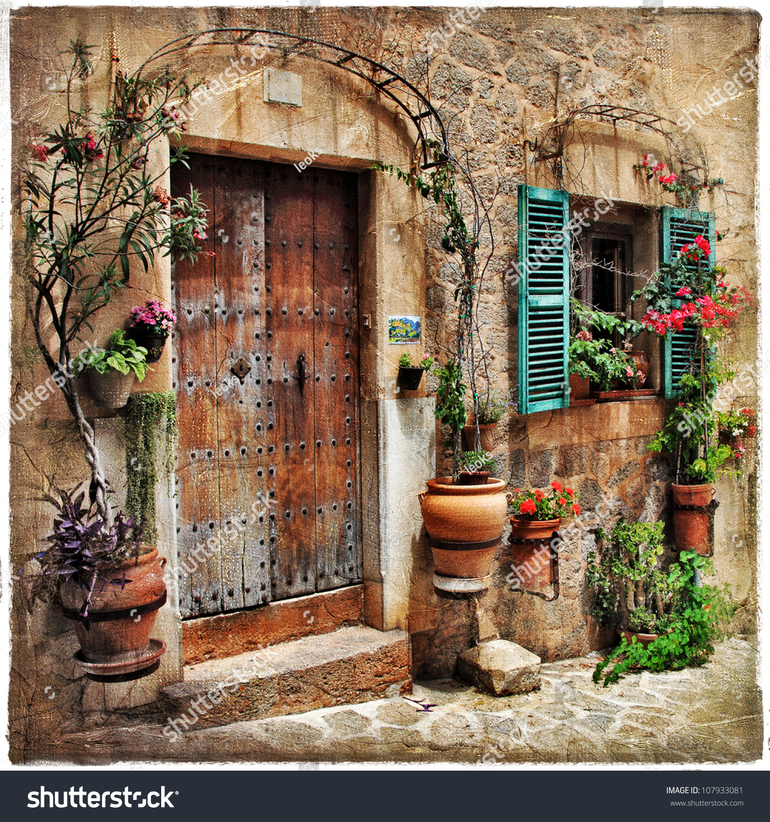 Charming Streets Of Old Mediterranean Towns Stock Photo 107933081 ...