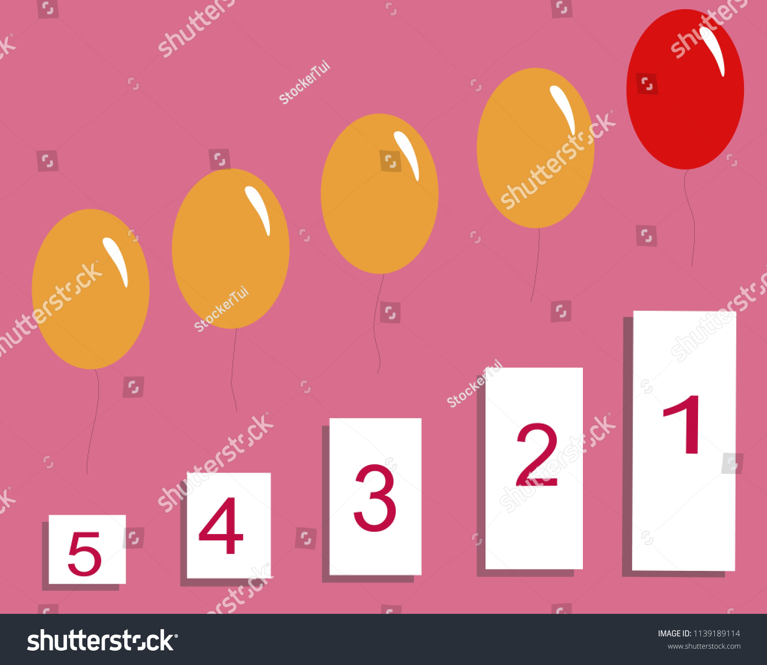 Chart Rank Balloon One Five On Stock Illustration 1139189114 Shutterstock