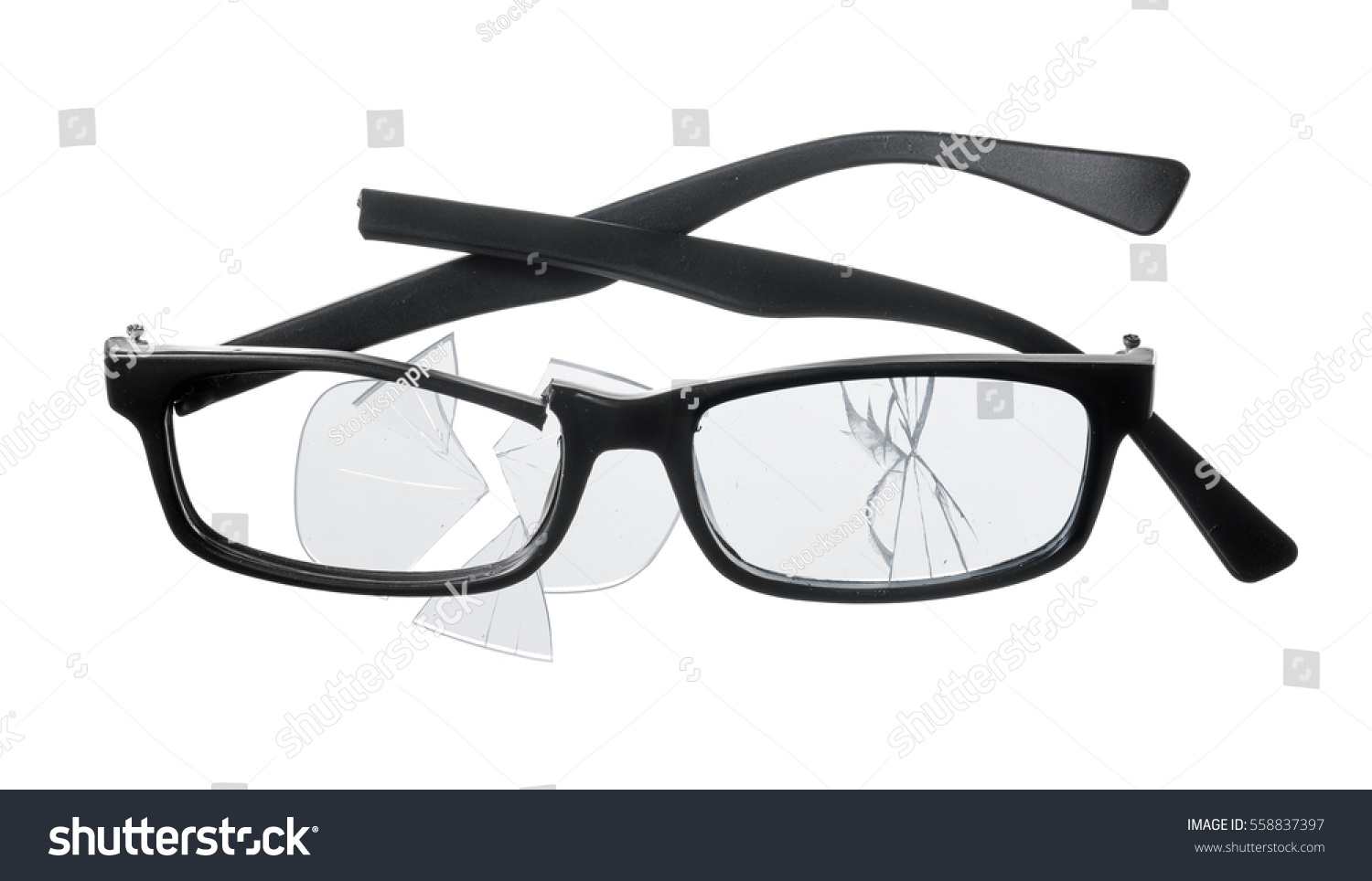  White Classic  Template Design Featuring Cheap Plastic Reading Glasses Broken on White