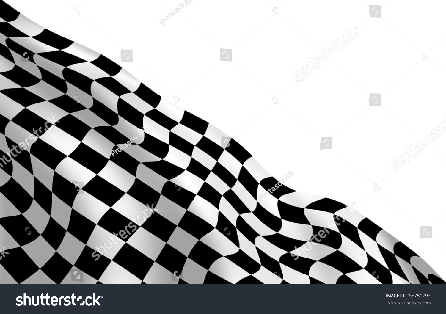 Checkered Endofrace Flag Fluttering On Wind Stock Illustration ...