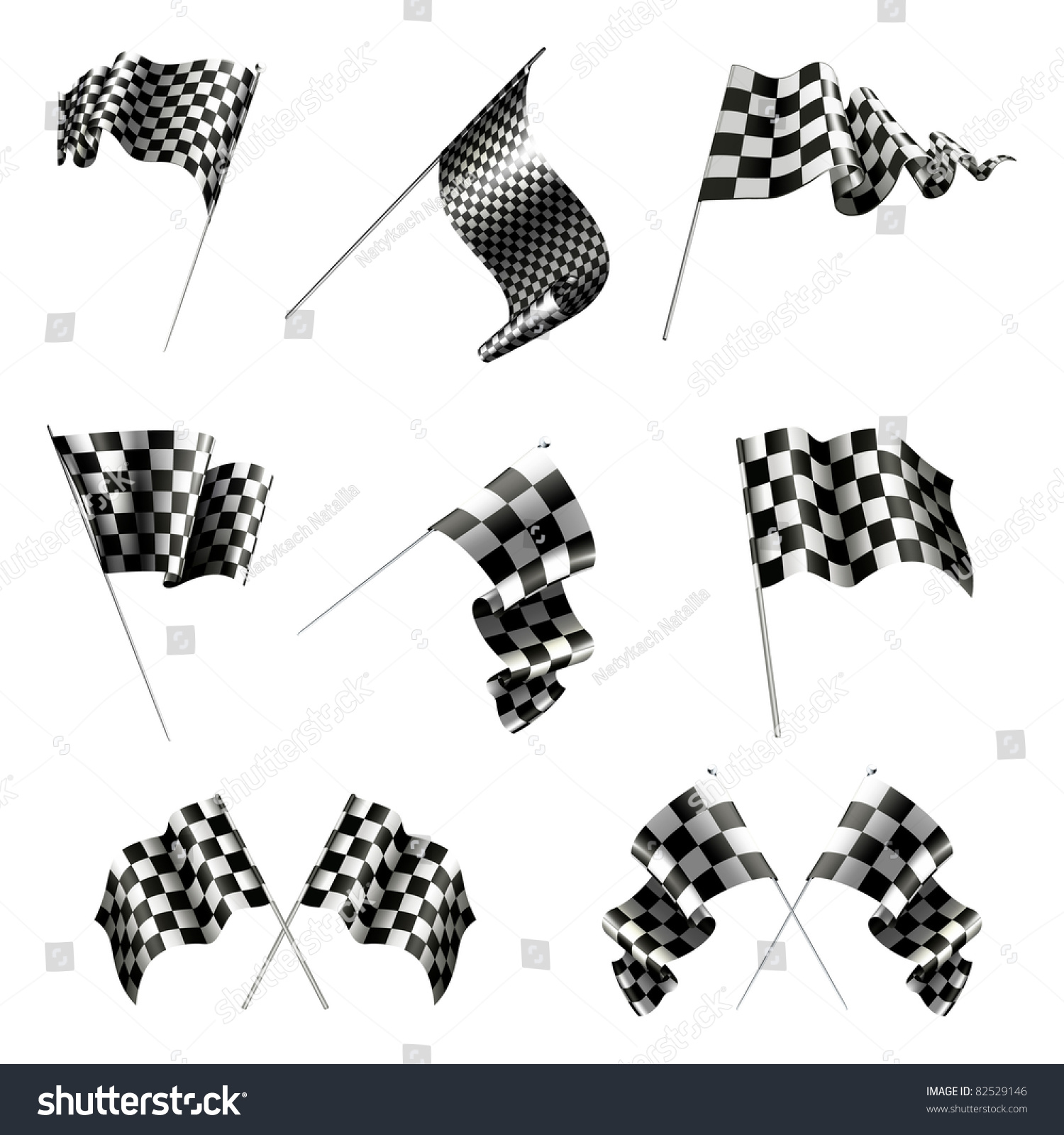 Checkered Flags Set, Bitmap Copy Stock Photo 82529146 : Shutterstock
