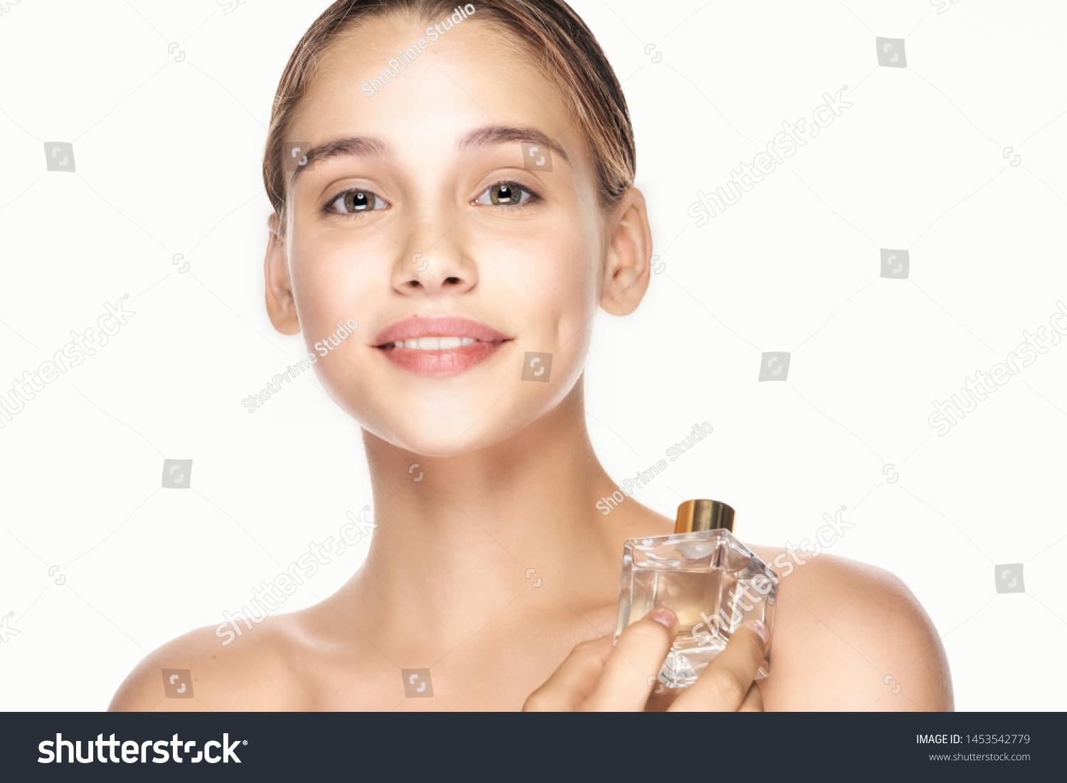 Cheerful Beautiful Woman Naked Shoulders Elegance Stock Photo Shutterstock