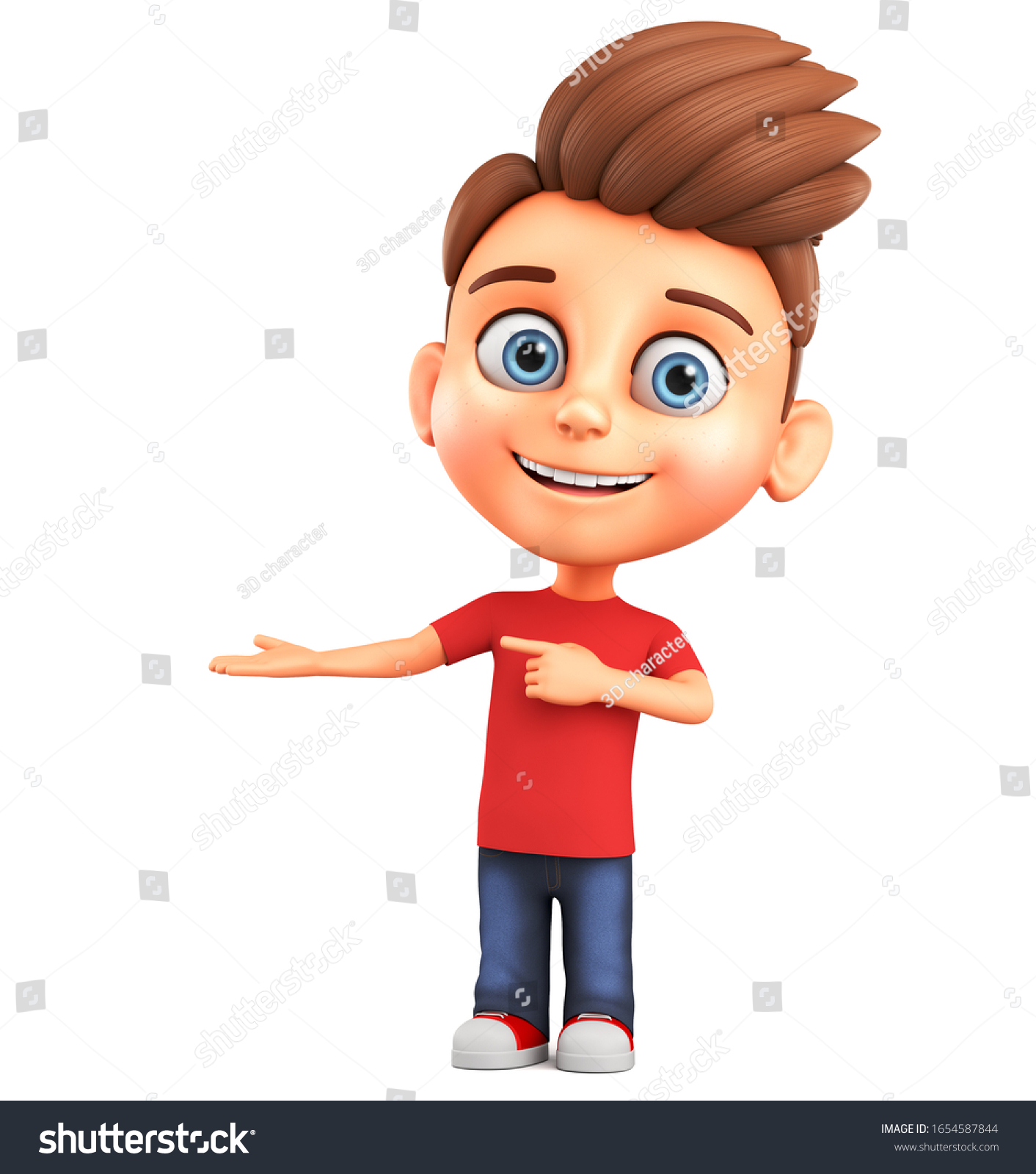 Cheerful Cartoon Boy Character On White Stock Illustration 1654587844 ...