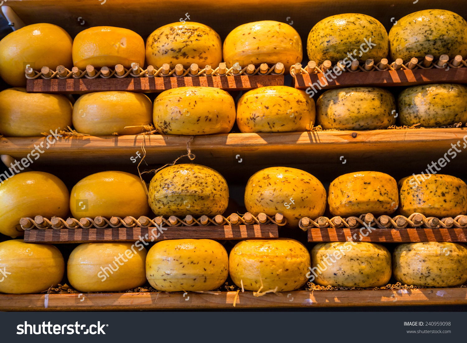 Cheese Wheels On Shelves Amsterdam Store Stock Photo (Edit Now) 240959098