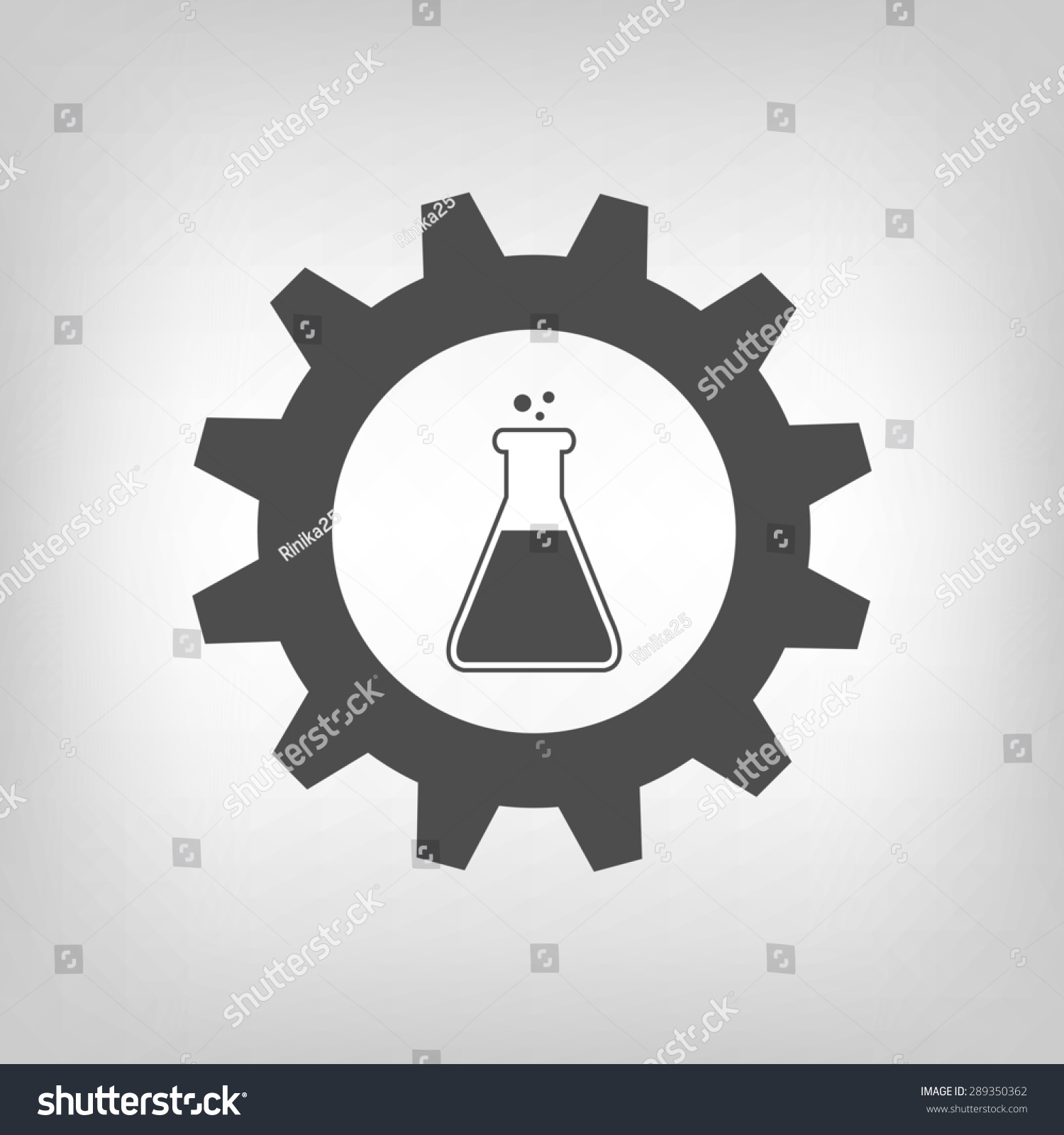 Chemical Industry Logo With Grey Gearwheel And Flask With Substance ...