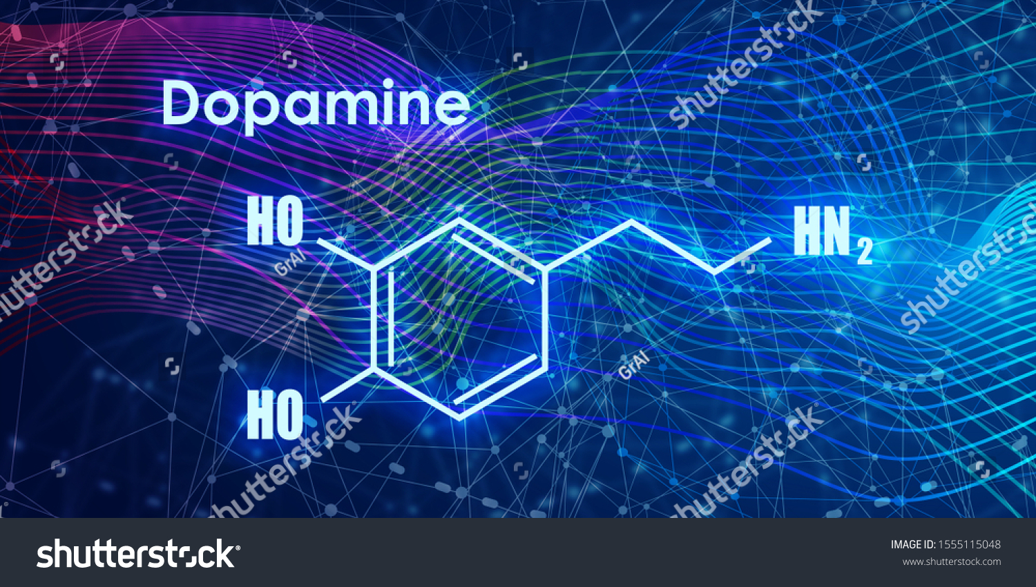 Chemical Molecular Formula Hormone Dopamine Infographics 스톡 일러스트 ...