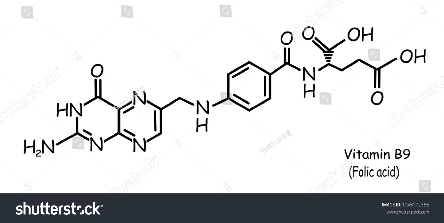 Chemical Structure Template Vitamin B9 Folic Stock Illustration ...