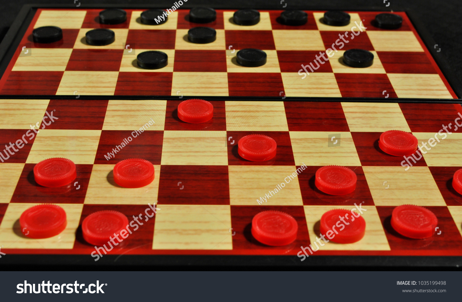 Chess Board Red Black Checkers Side Stock Photo Edit Now