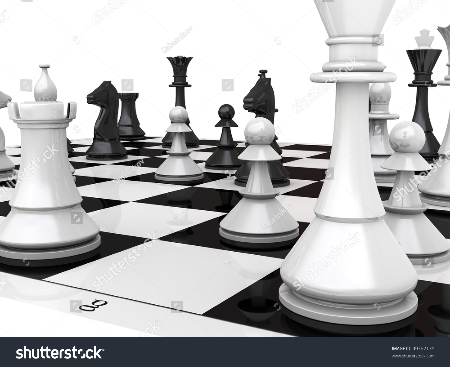 Chess Isolated On White Background Stock Photo 49792135 : Shutterstock