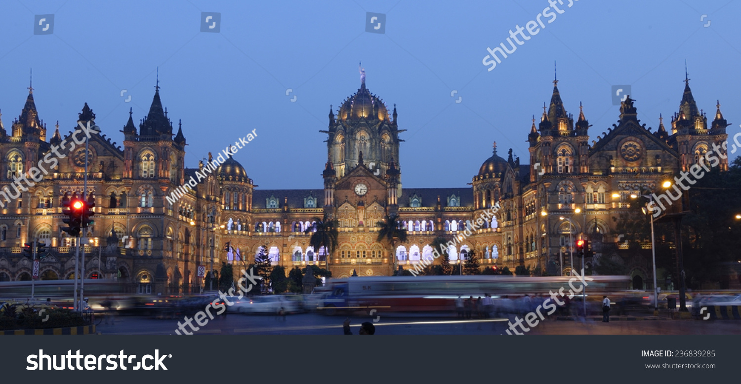 Chhatrapati Shivaji Terminus Cst Formerly Victoria Stock Photo ...