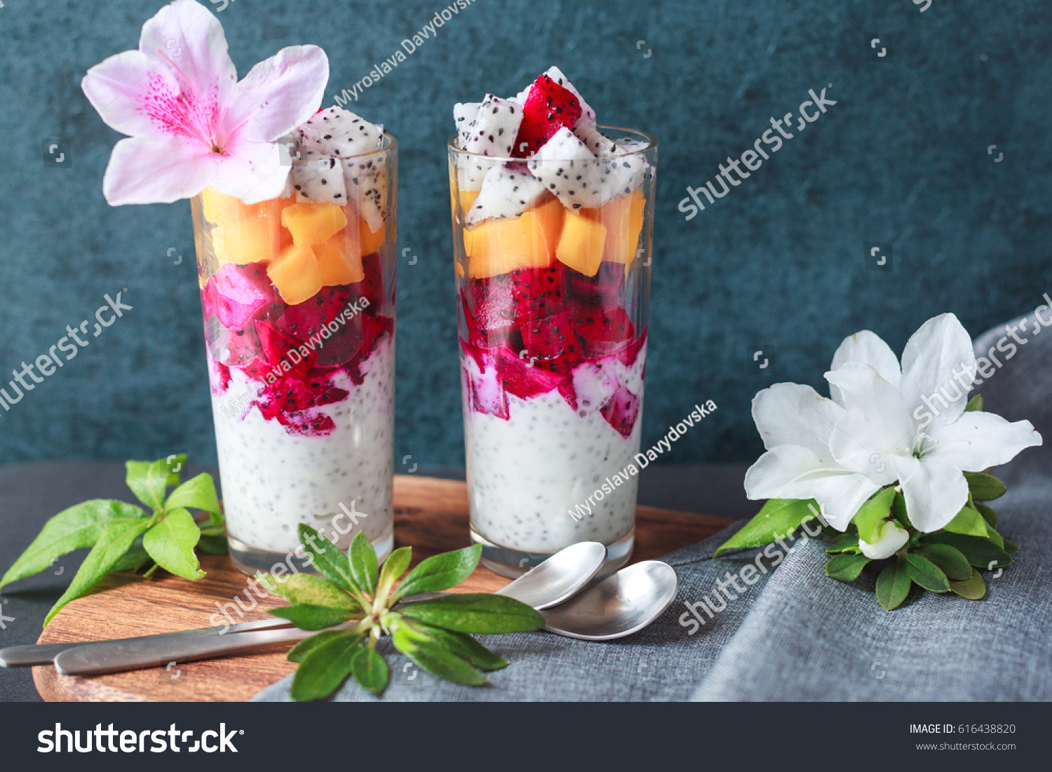 Chia Pudding Mango Dragon Fruit Breakfast Stock Photo Edit Now