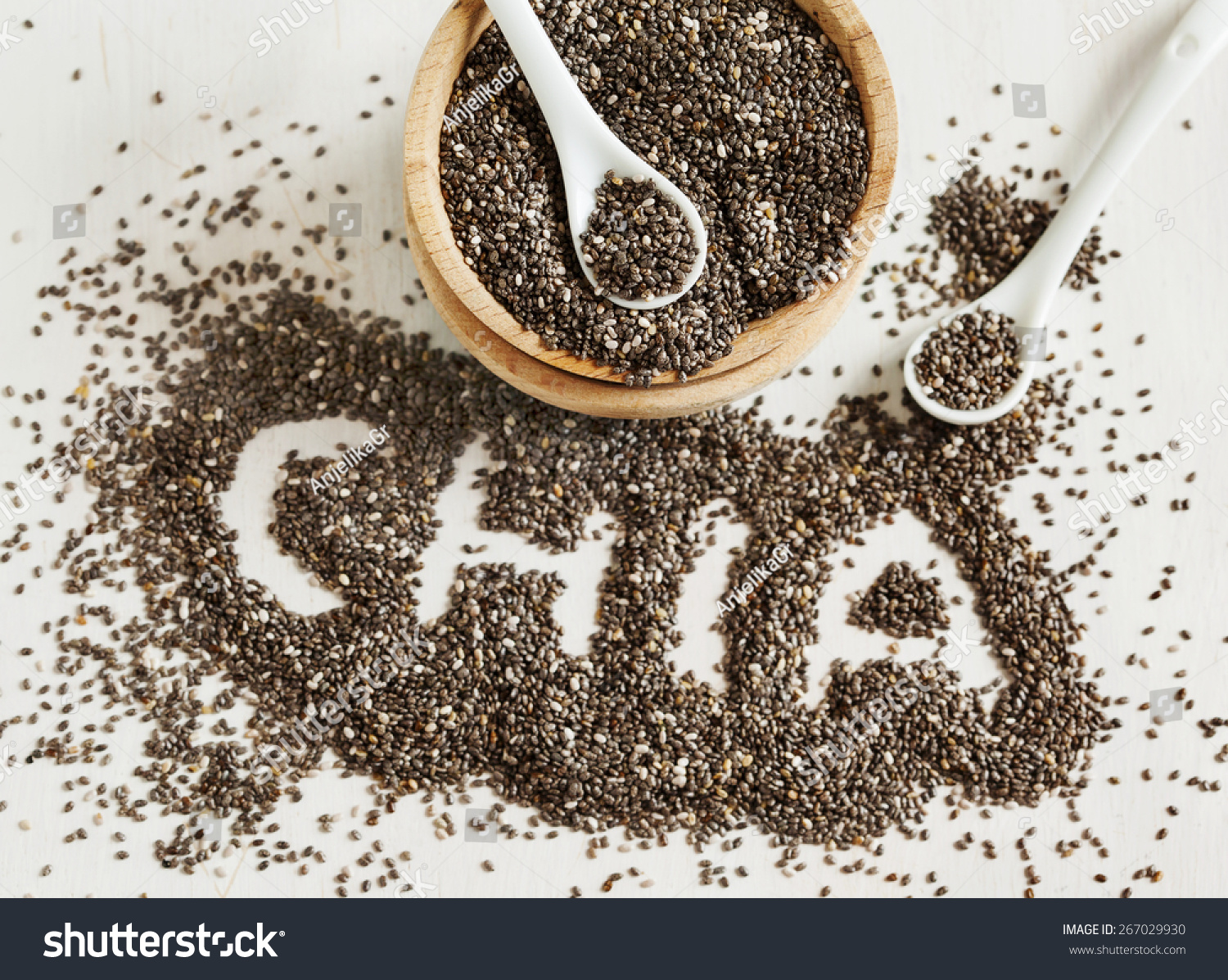 Chia Seeds Chia Word Made Chia Stock Photo 267029930 ...