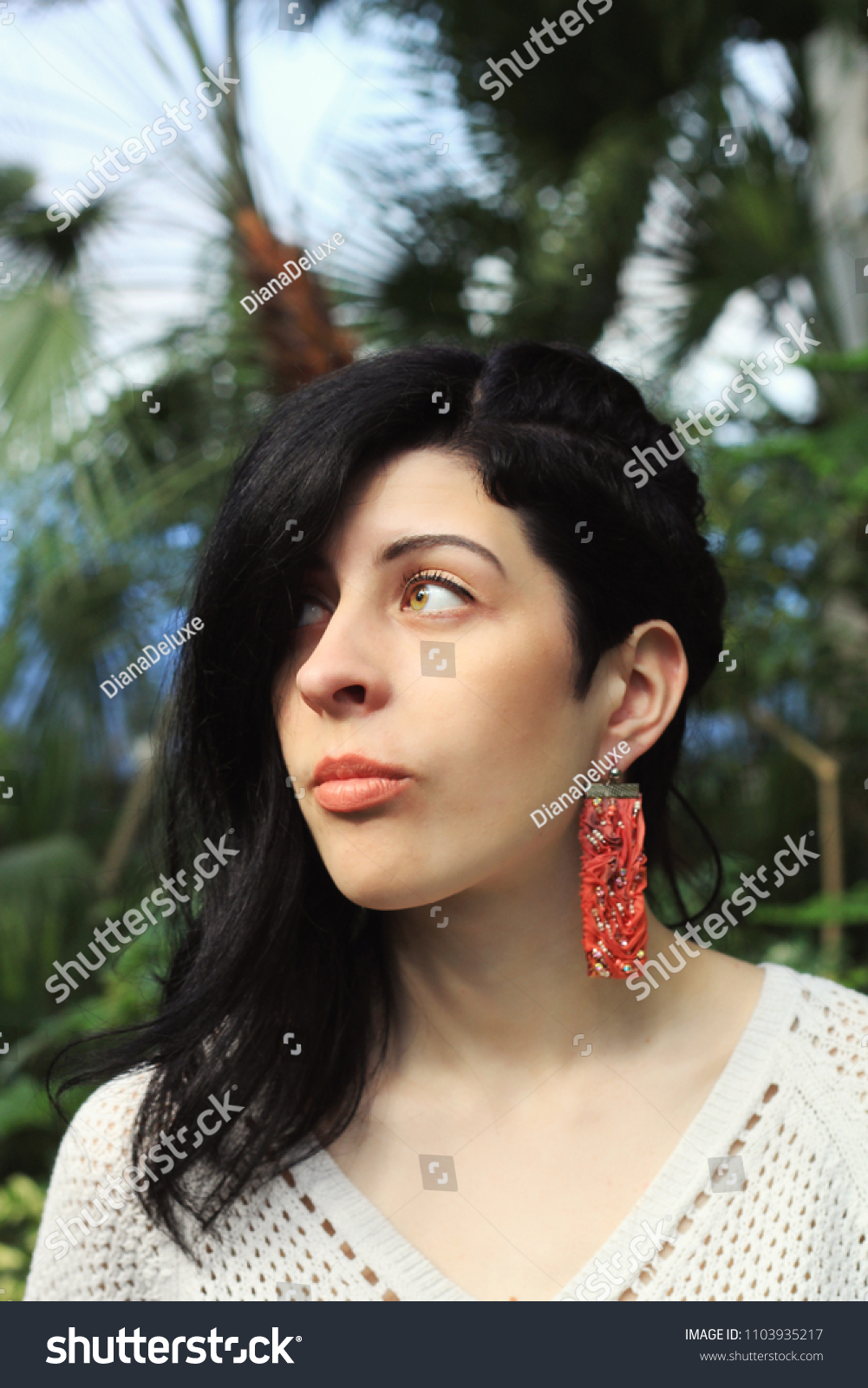 Chic Looking Woman Black Hair Shaved Stock Image Download Now